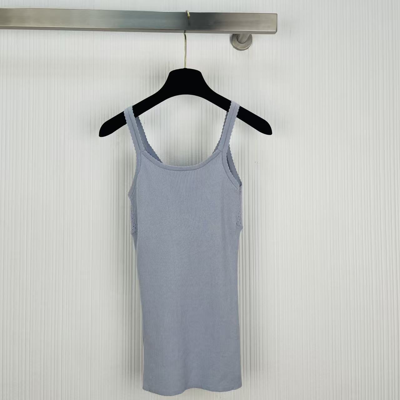 Miu 26s Knit Top Cocoa Grey Cotton 405419