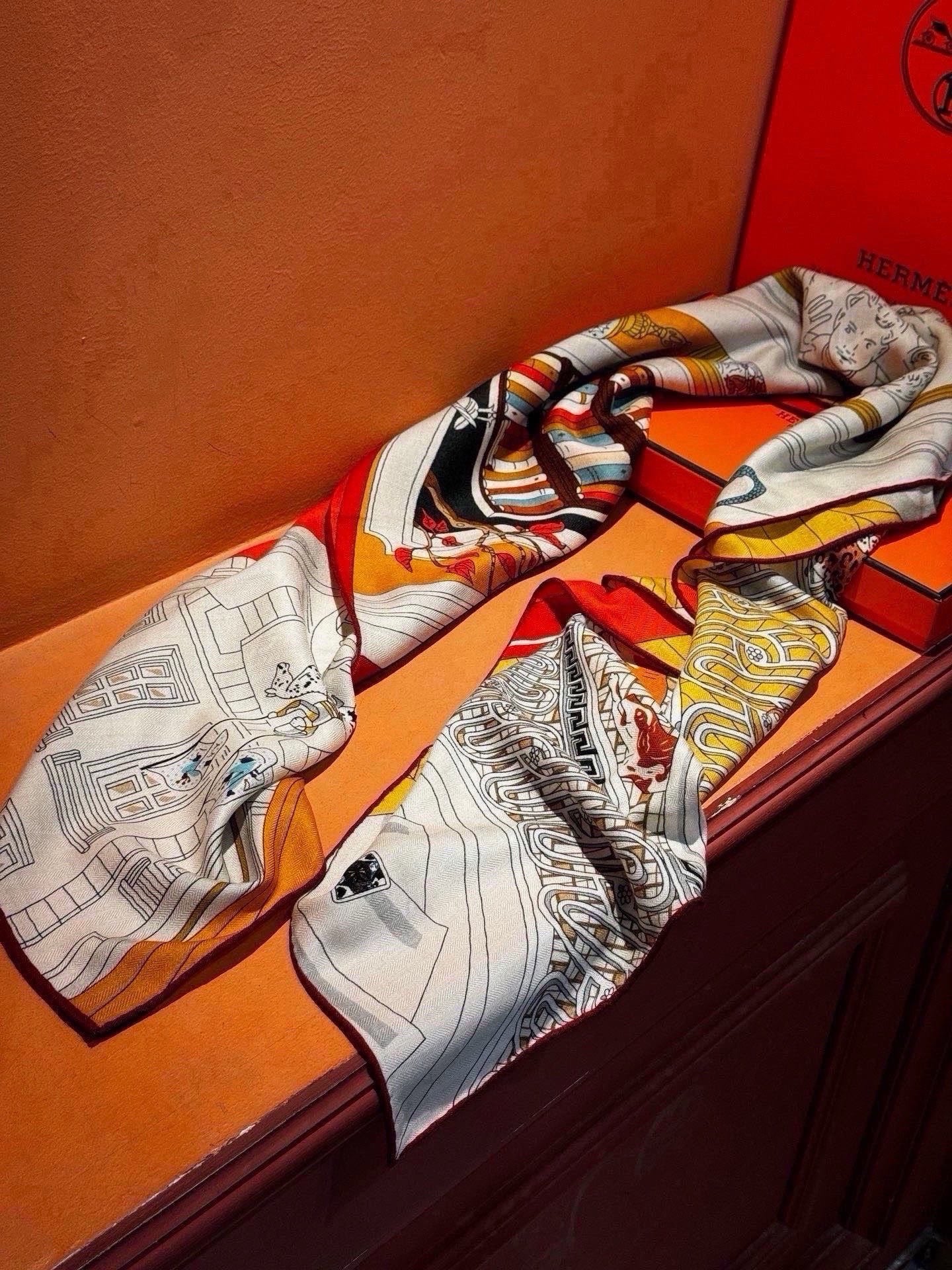 HM 26s Scarf 140 In Cashmere And Silk 216495