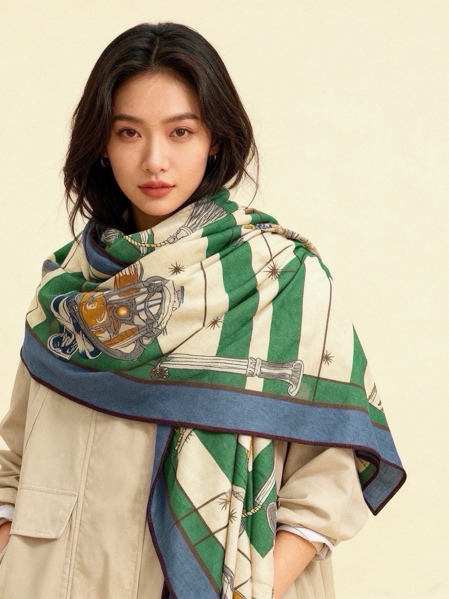 HM 26s Scarf 140 In Cashmere And Silk 216491