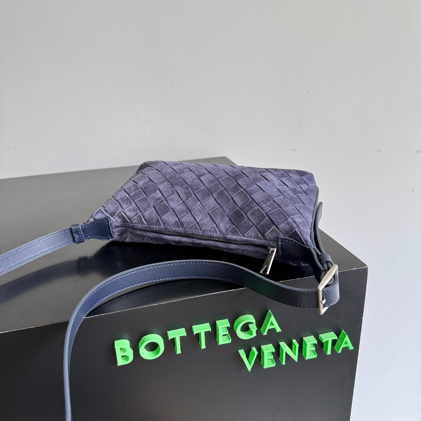 BV Traveler Phone Pouch Purple Intrecciato Suede