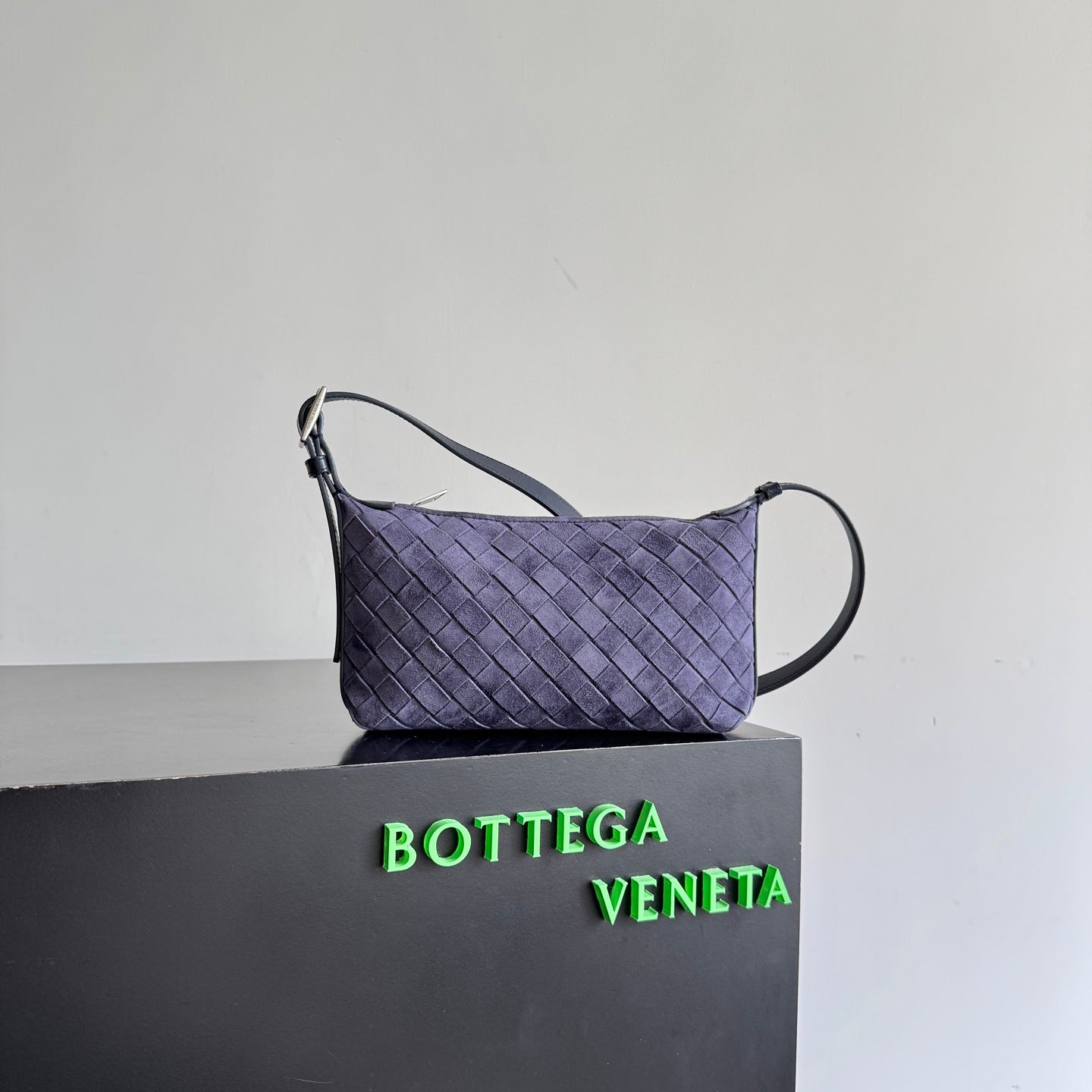 BV Traveler Phone Pouch Purple Intrecciato Suede