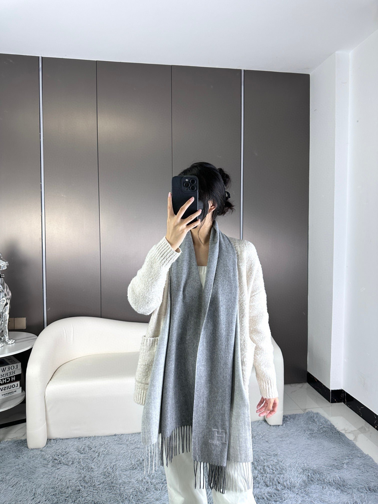 HM 26s Long Scarf 190 In Cashmere 309793