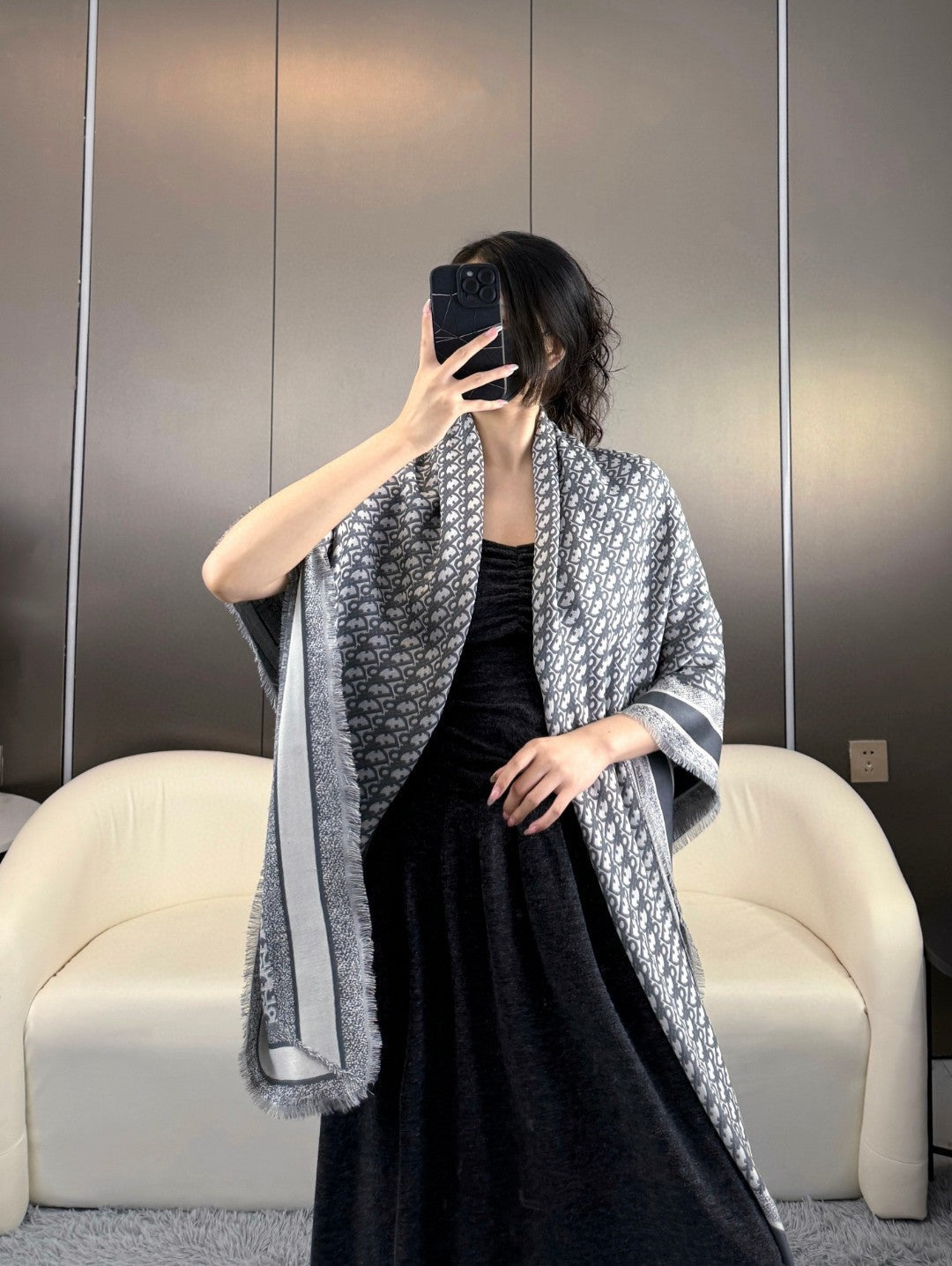 Dior 26s Scarf 140cm In Cashmere Silk 313215