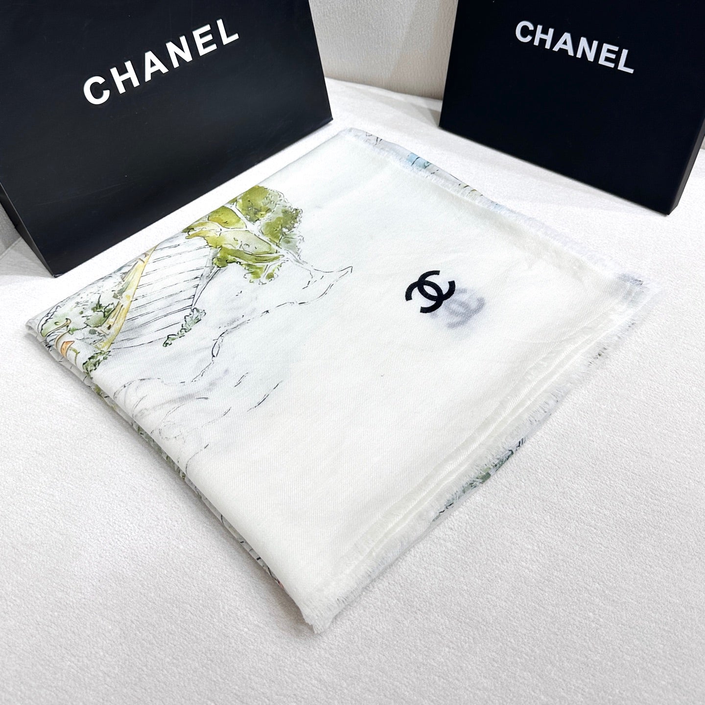 Chanel 26s Scarf 140 In Silk Cashmere 309769