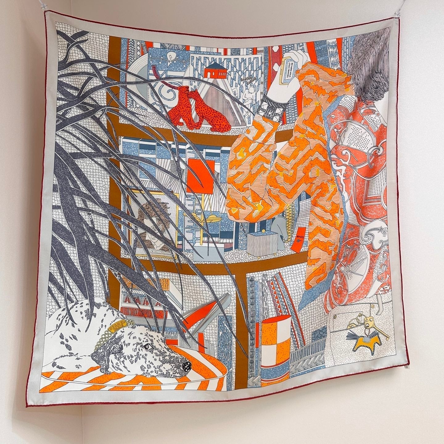 Hermes 26s Printed Square Scarf 88 In Silk 309440
