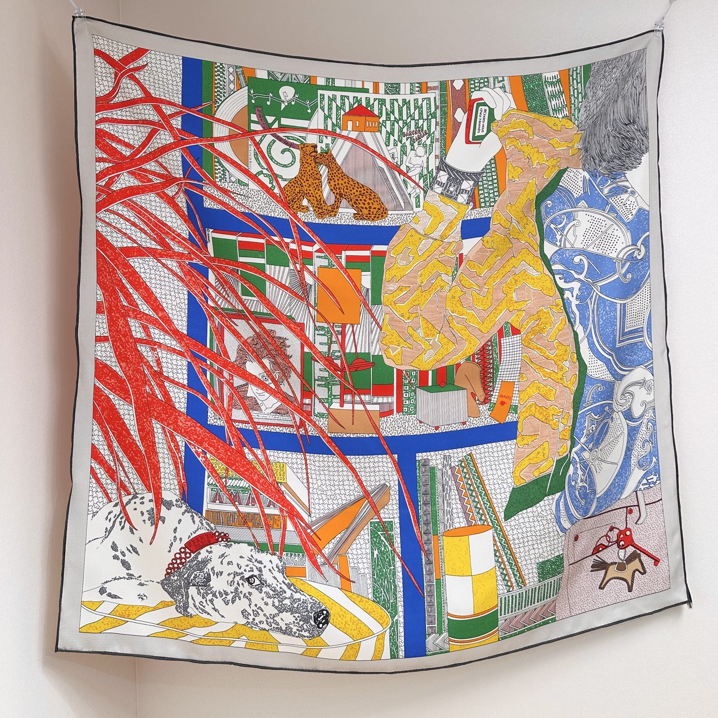 Hermes 26s Printed Square Scarf 88 In Silk 309443