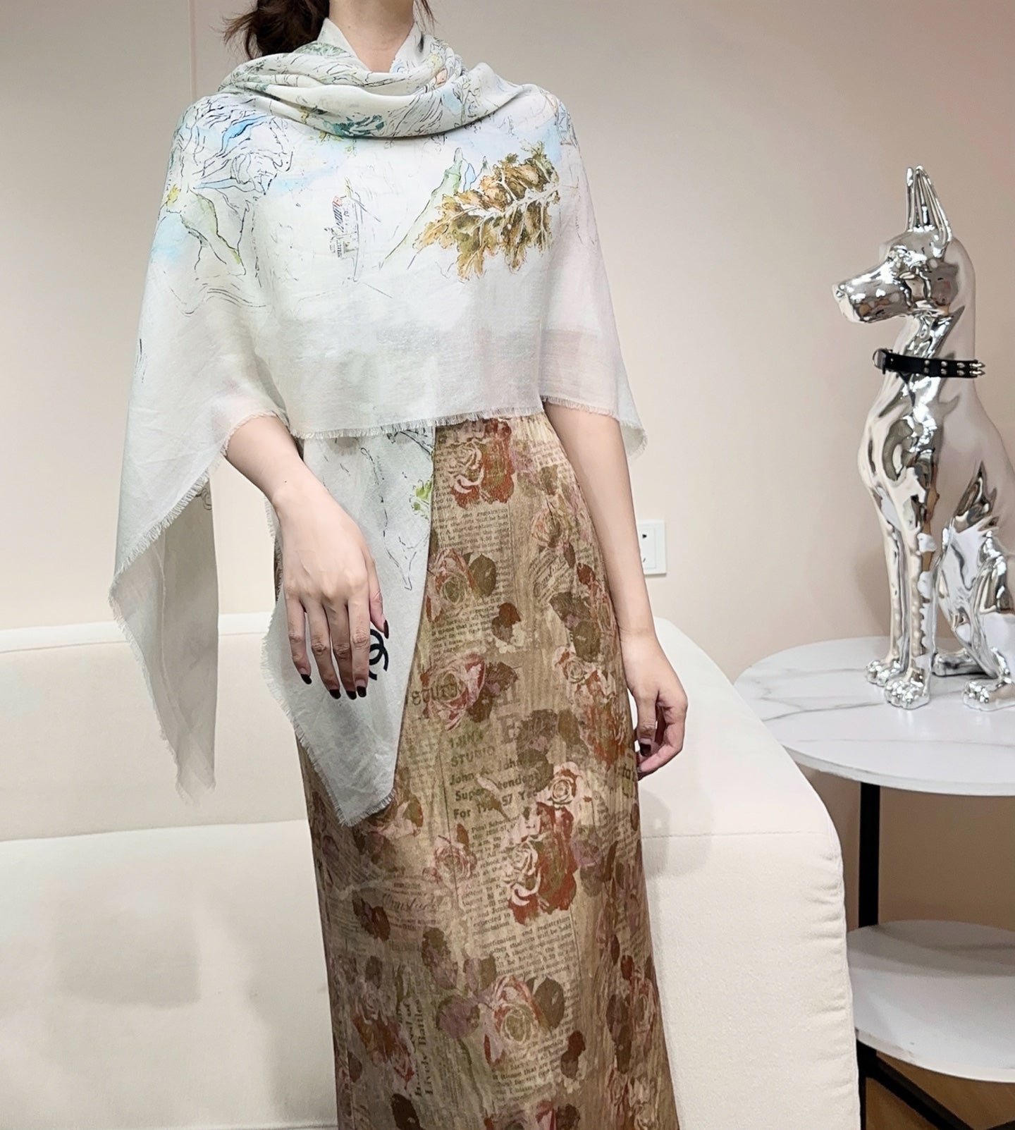 CC 26s Scarf 140 In Cashmere And Wool 437742