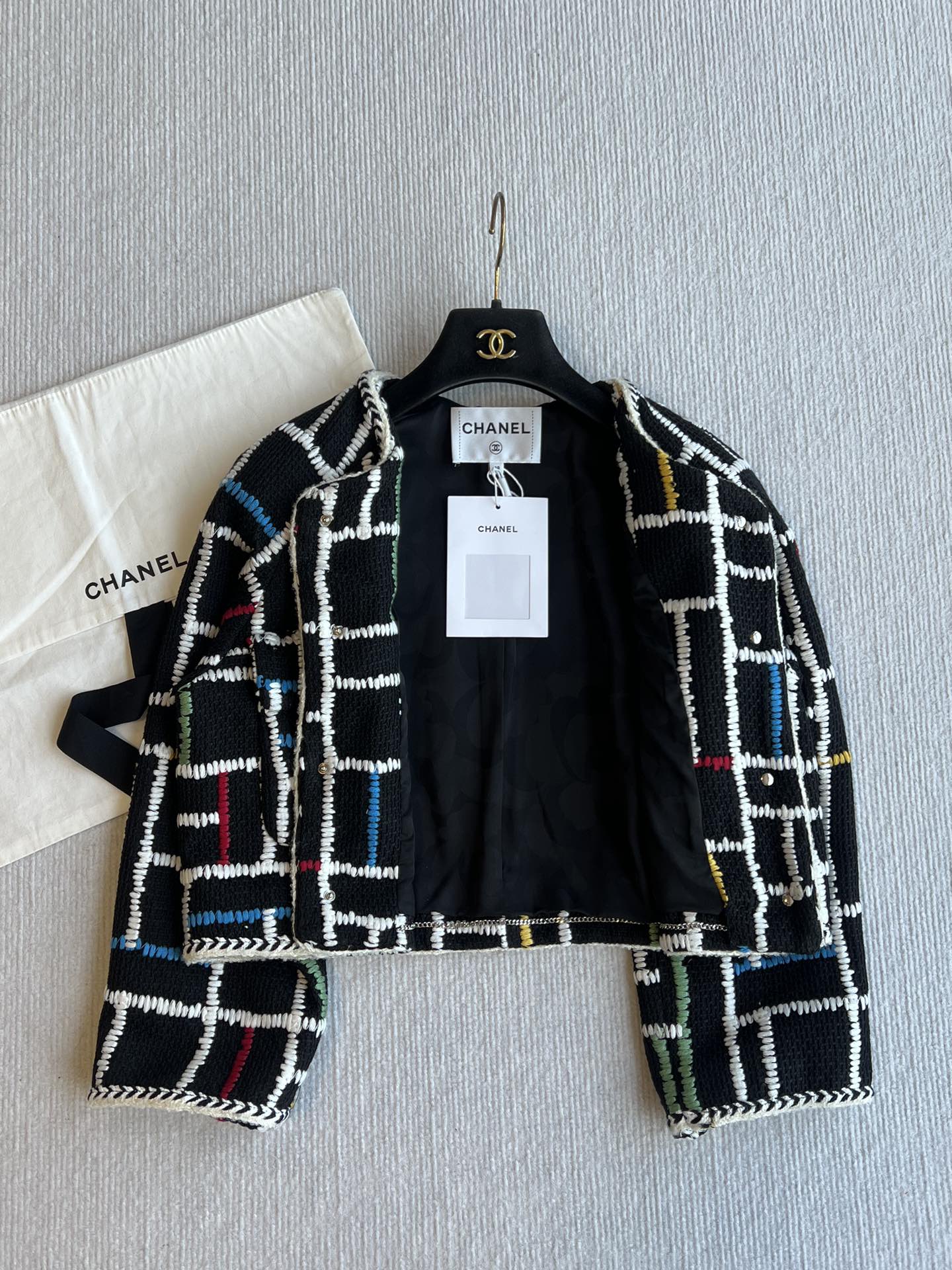 CC Tweed Jacket Black Cotton Linen 251890