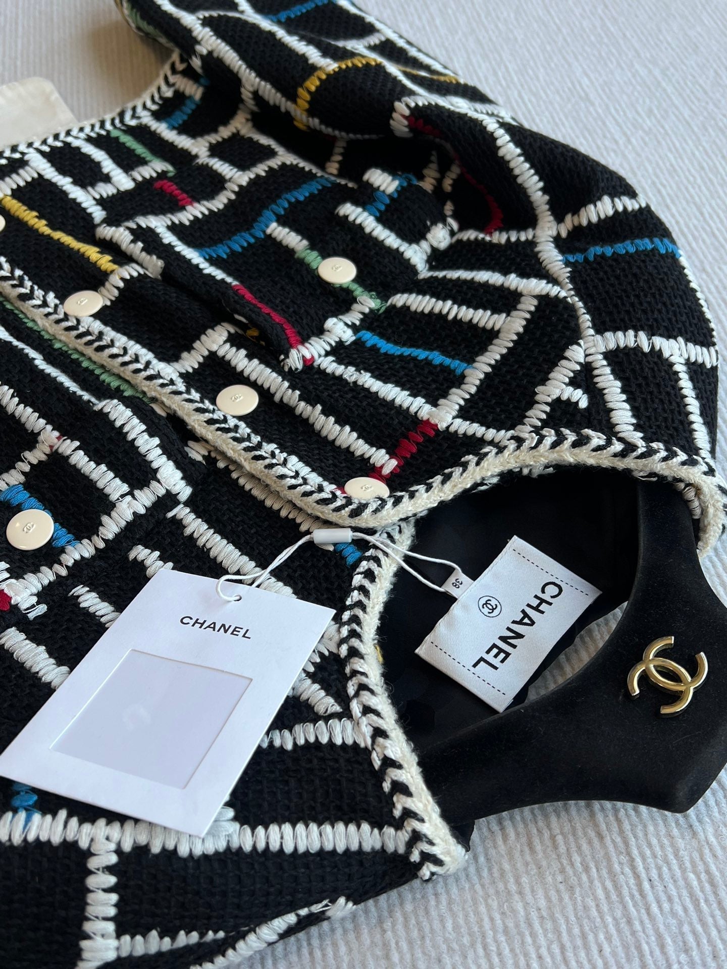 CC Tweed Jacket Black Cotton Linen 251890