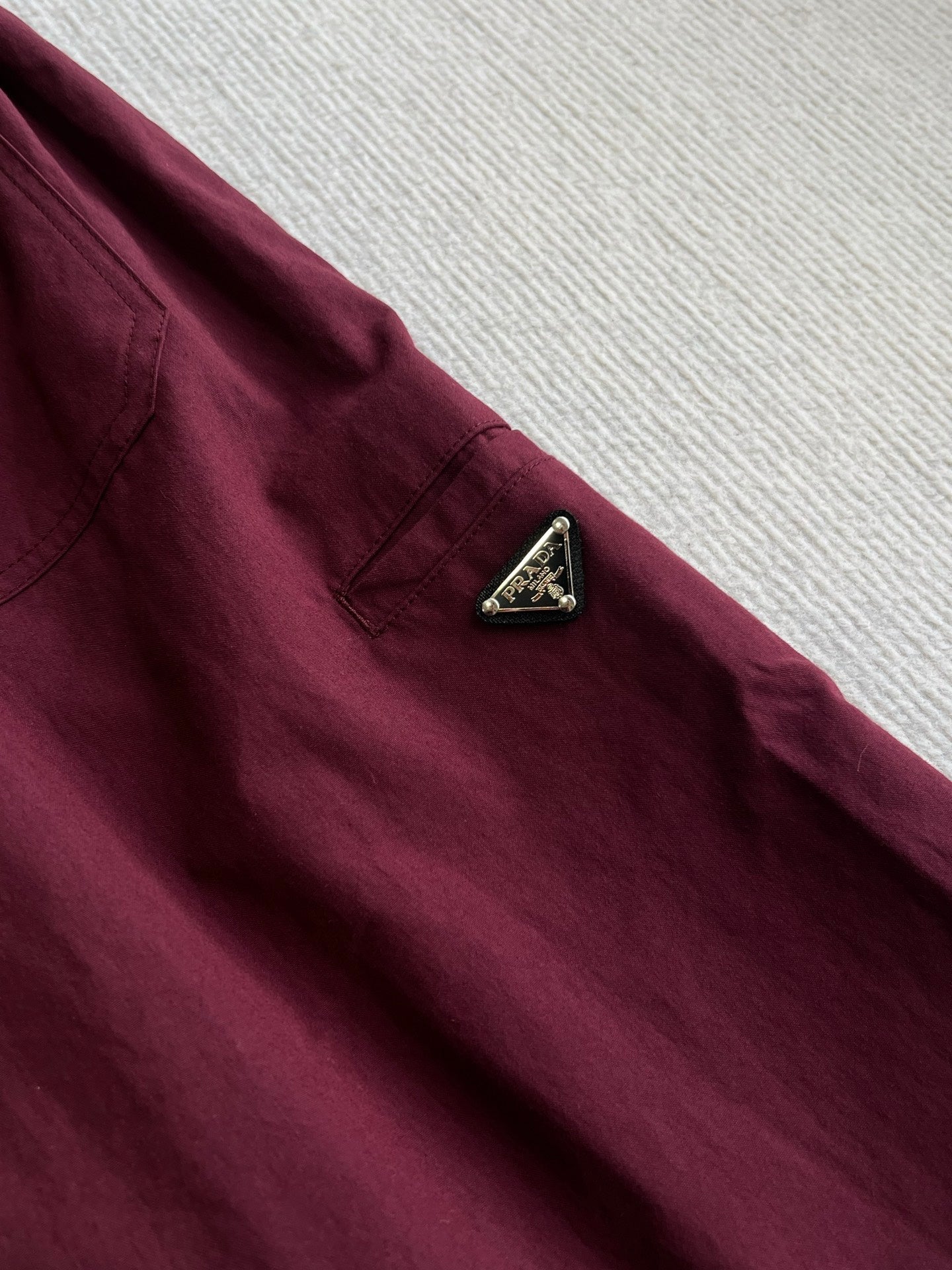 Prada Drawstring Midi Skirt Burgundy Polyester 372612