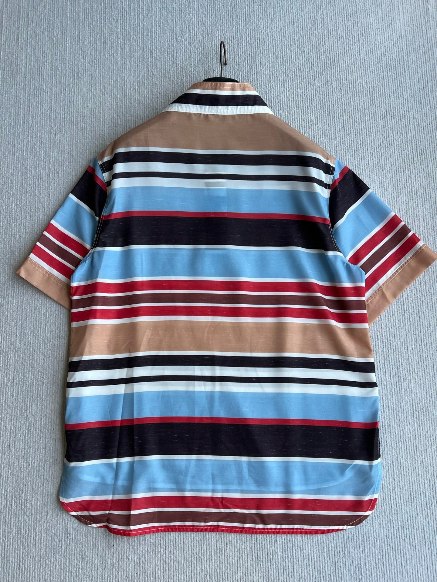CC 26s Resort Loose-Fitting Top Striped Red Brown Blue Cotton Polyester 405126