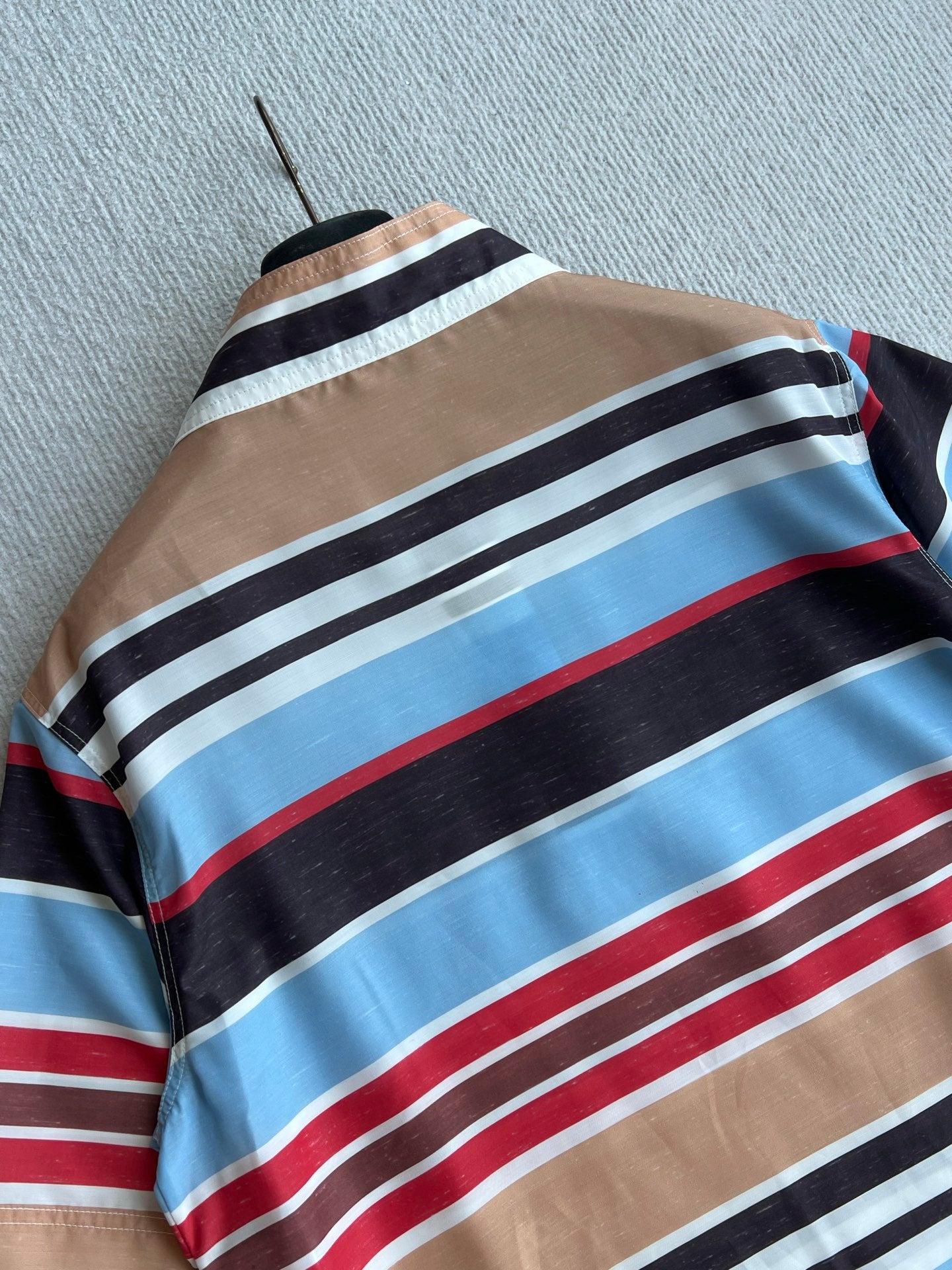 CC 26s Resort Loose-Fitting Top Striped Red Brown Blue Cotton Polyester 405126