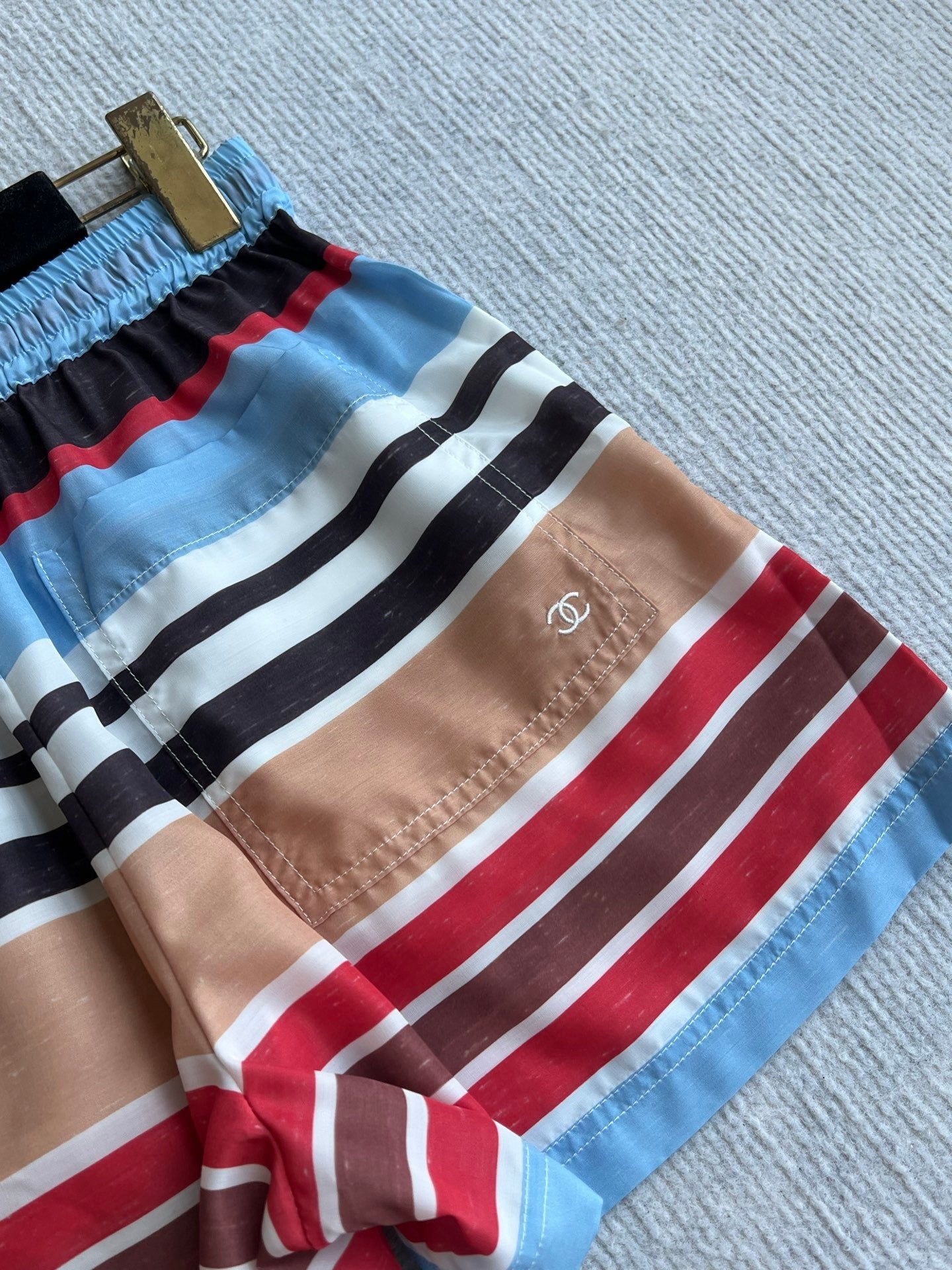 CC 26s Resort Short Striped Red Brown Blue Cotton Polyester 405127