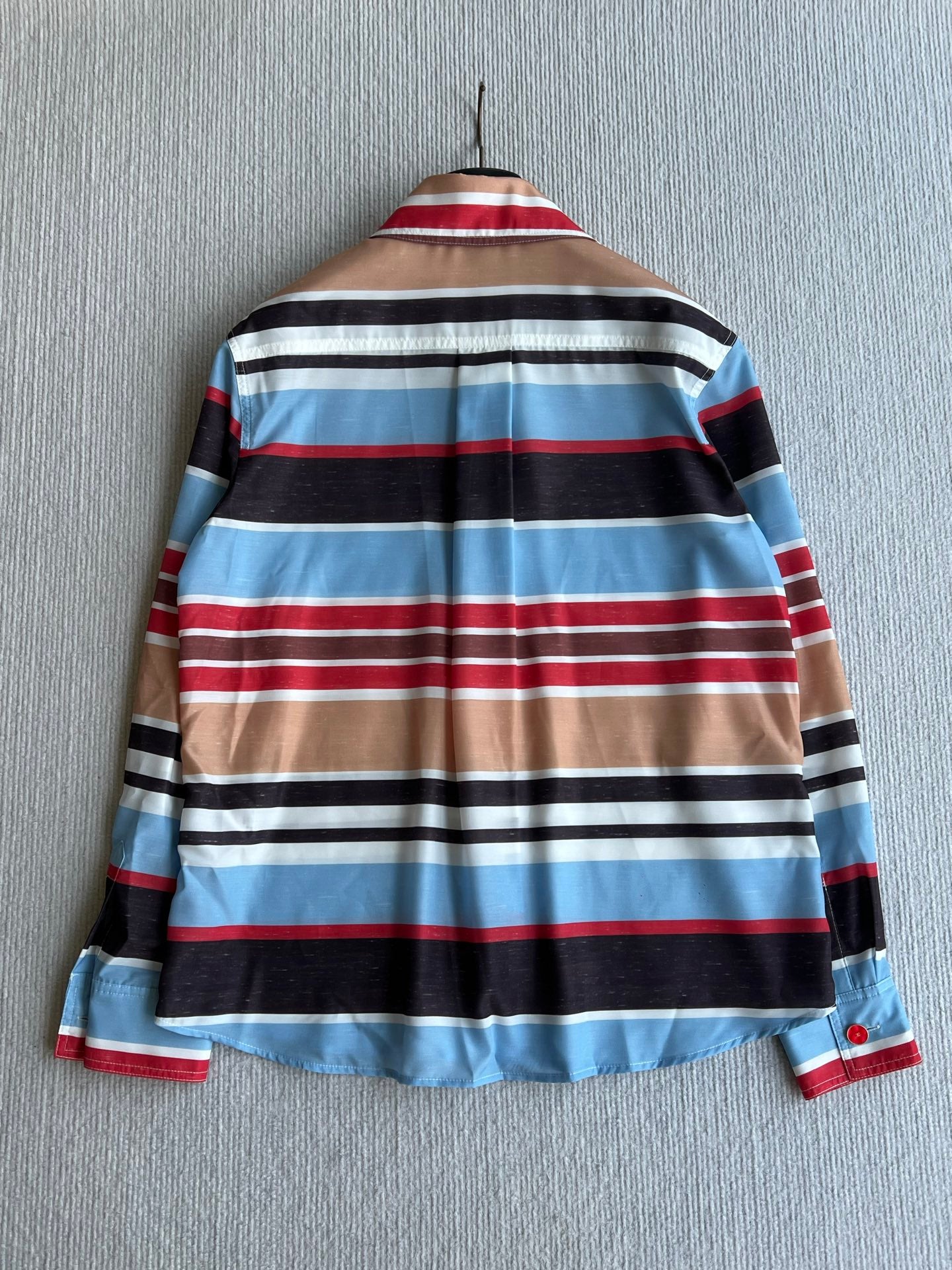 CC 26s Resort Long-Sleeve Button-Down Shirt Red Brown Blue Cotton Polyester 405111