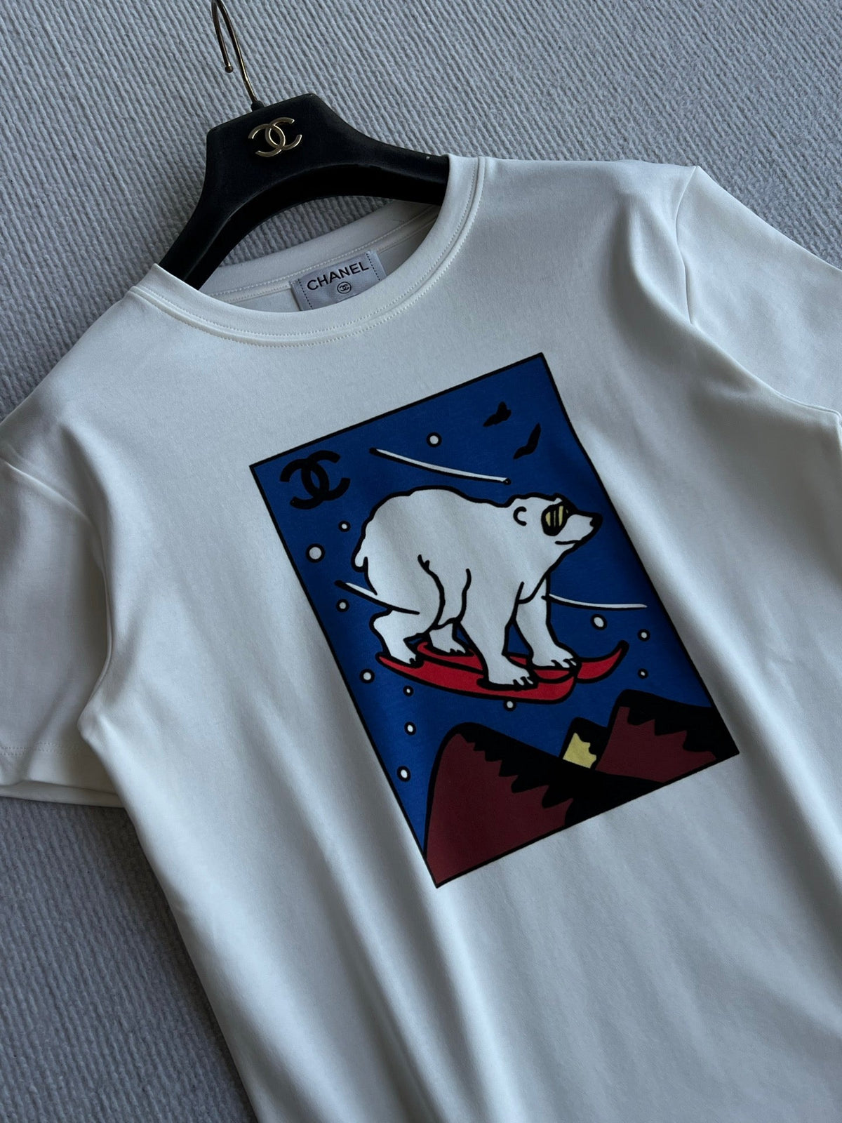 Chanel 26S Polar Bear Graphic T-Shirt White 449697