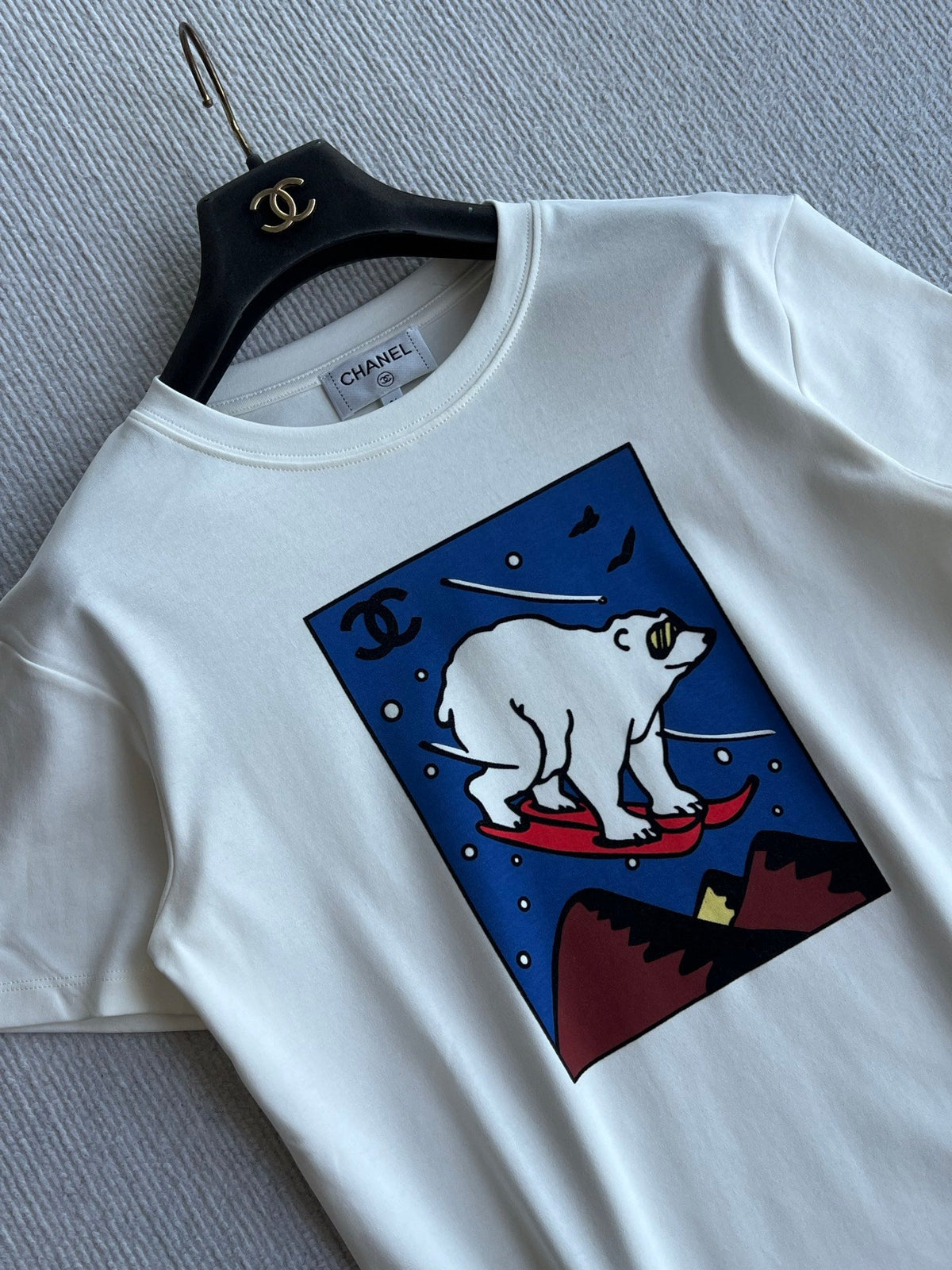 Chanel 26S Polar Bear Graphic T-Shirt White 449697