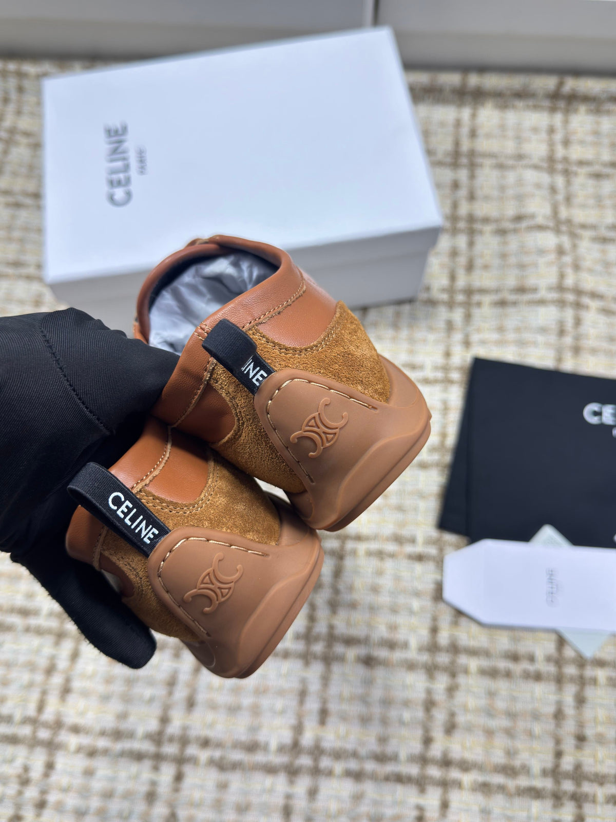 CE 26s Triomphe Low Top Sneakers Brown Leather 144869