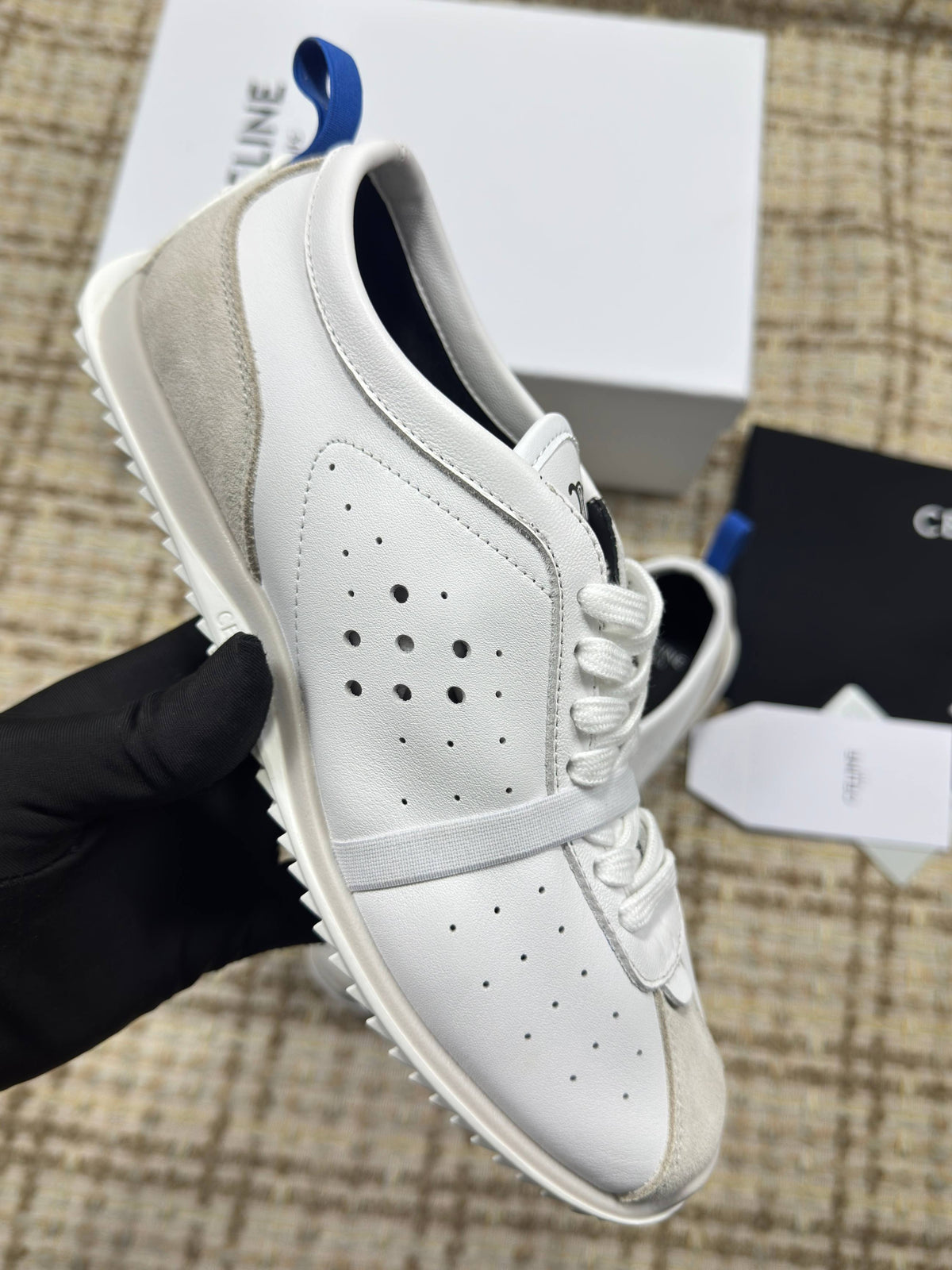 CE 26s Triomphe Low Top Sneakers White Leather 144870