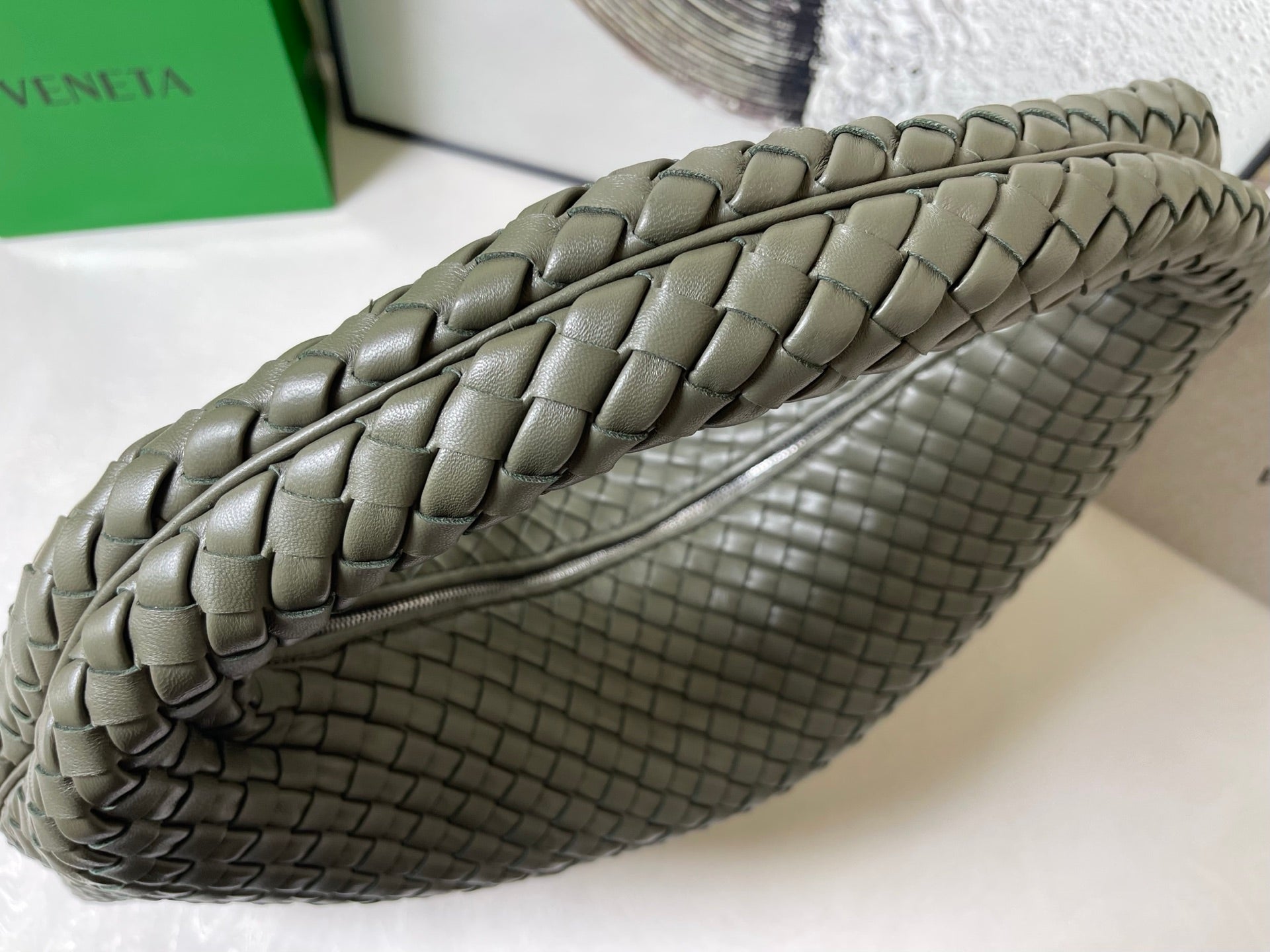 Bottega Veneta Maxi Veneta Bag 59cm Olive Intrecciato Leather