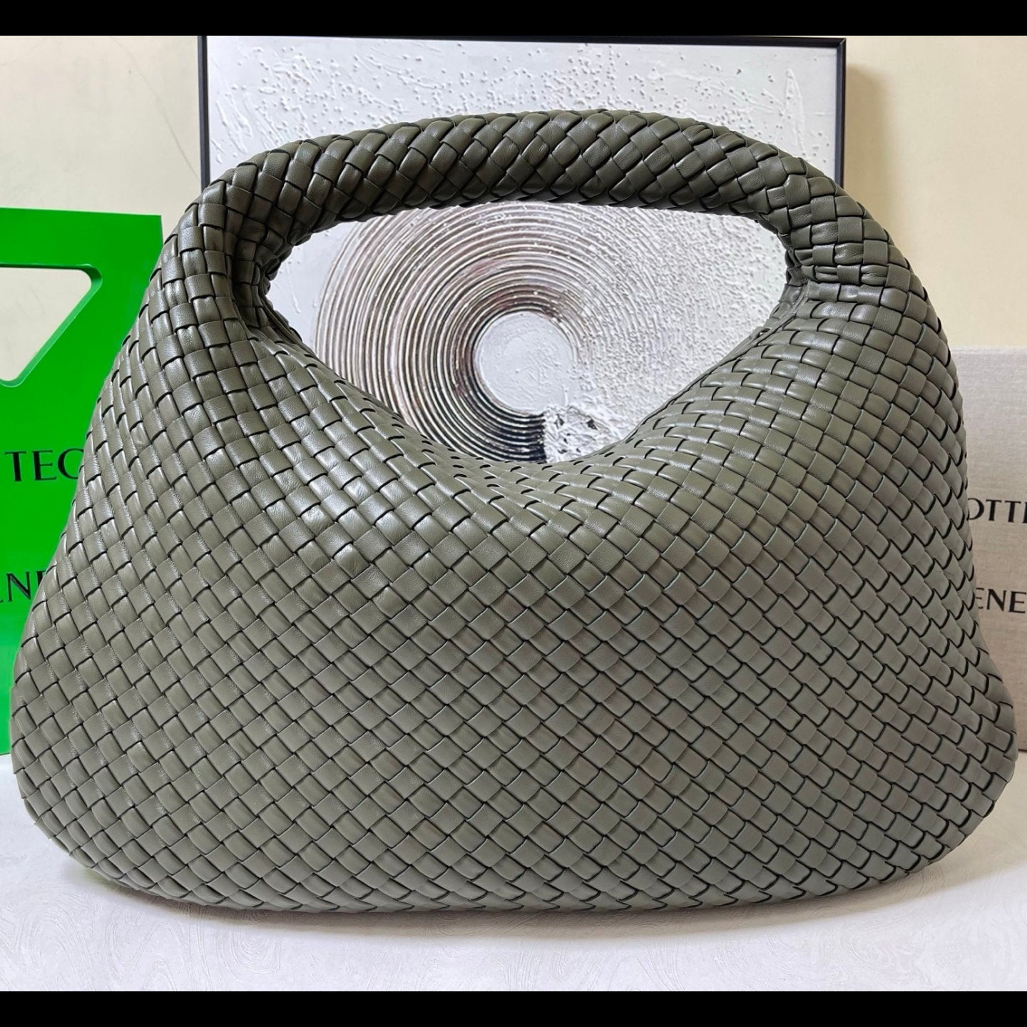 Bottega Veneta Maxi Veneta Bag 59cm Olive Intrecciato Leather