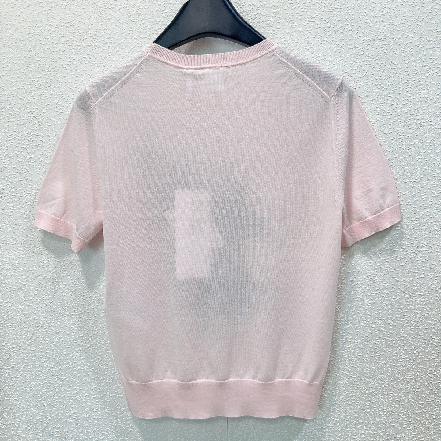 CD 26s Short-Sleeved Embroidered Sweater Light Pink Blue Knit 363516