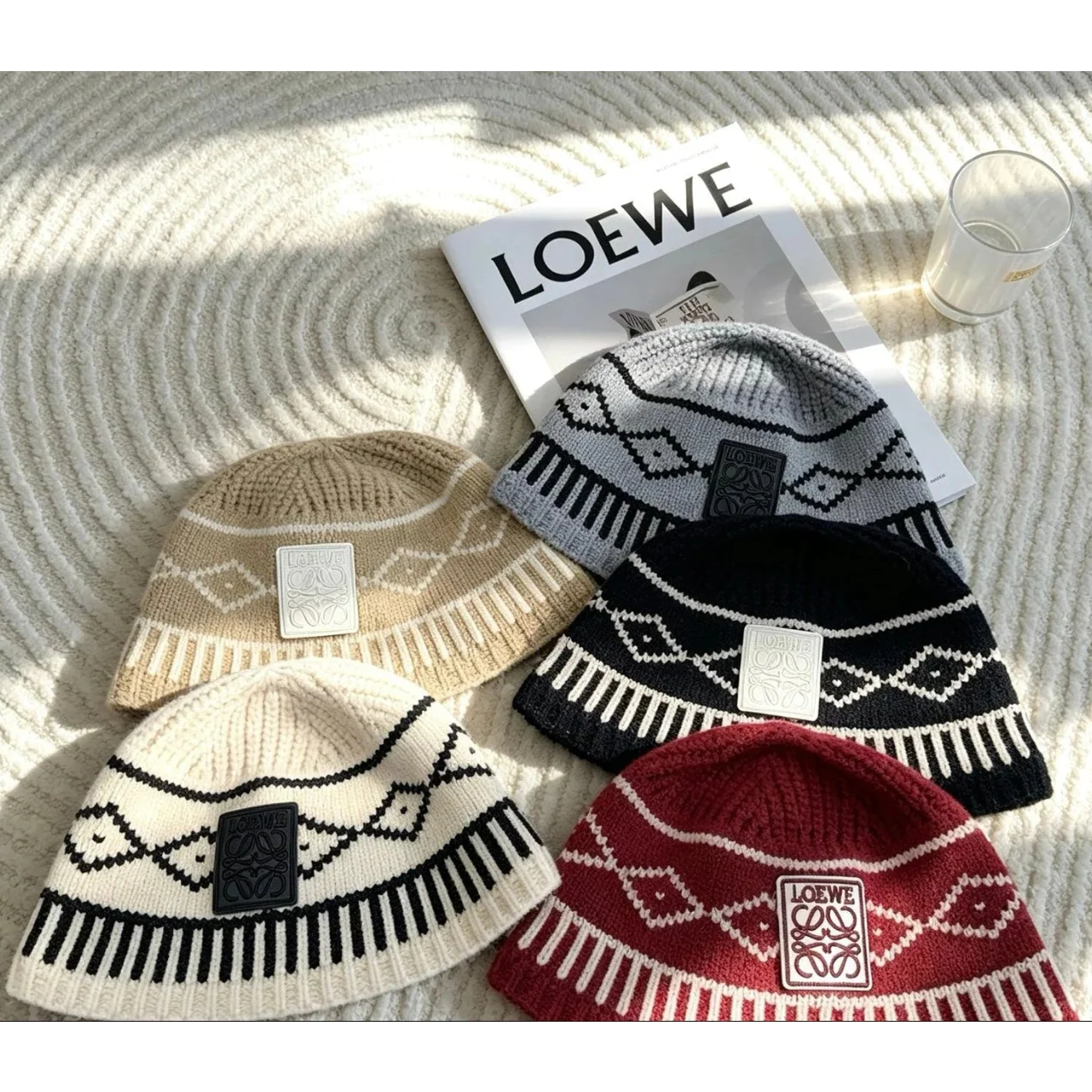 Loewe Jacquard Knit Bucket Hat 212901