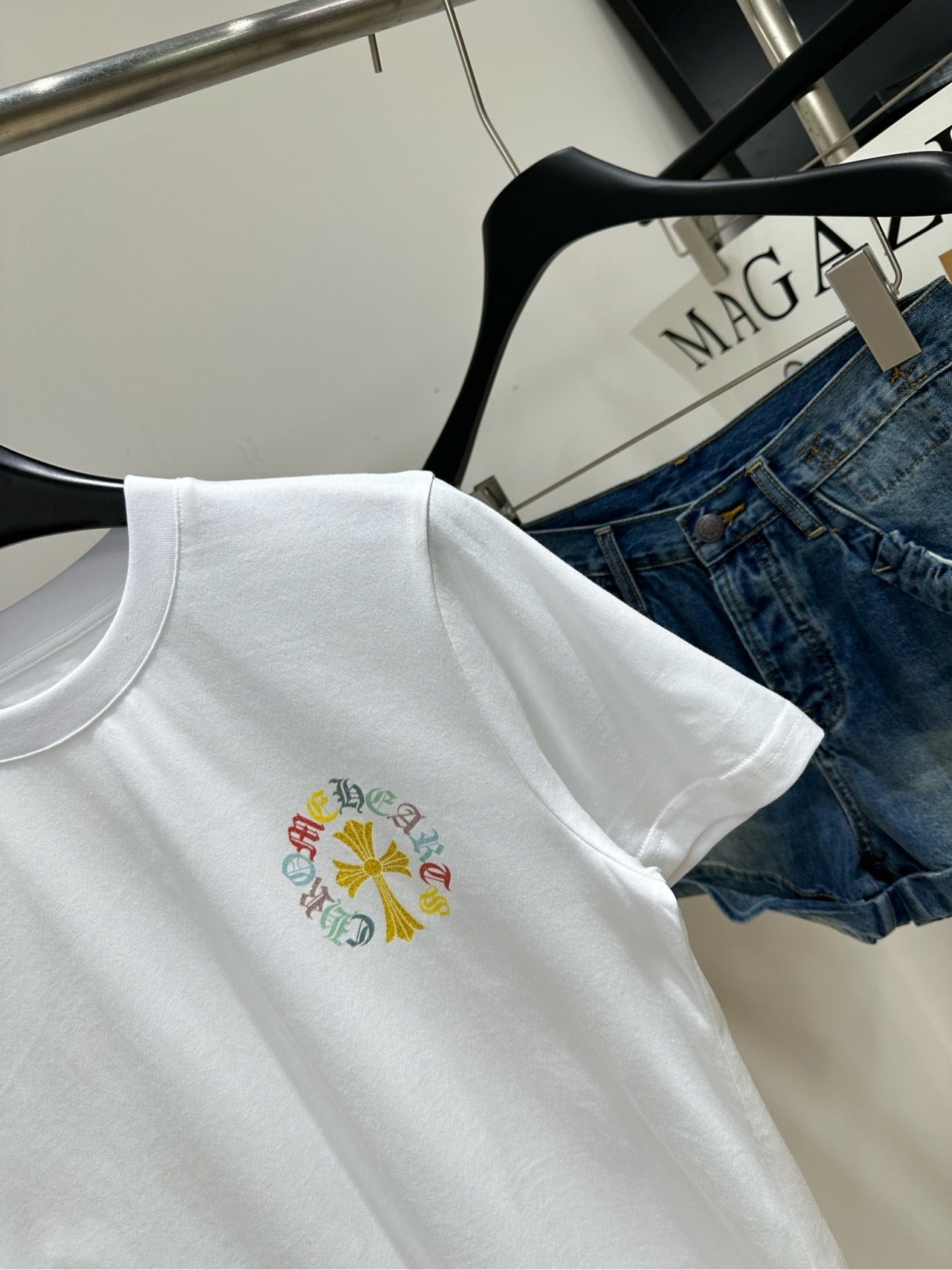 Chrome Hearts Print Short-Sleeve T-Shirt White Cotton 410167
