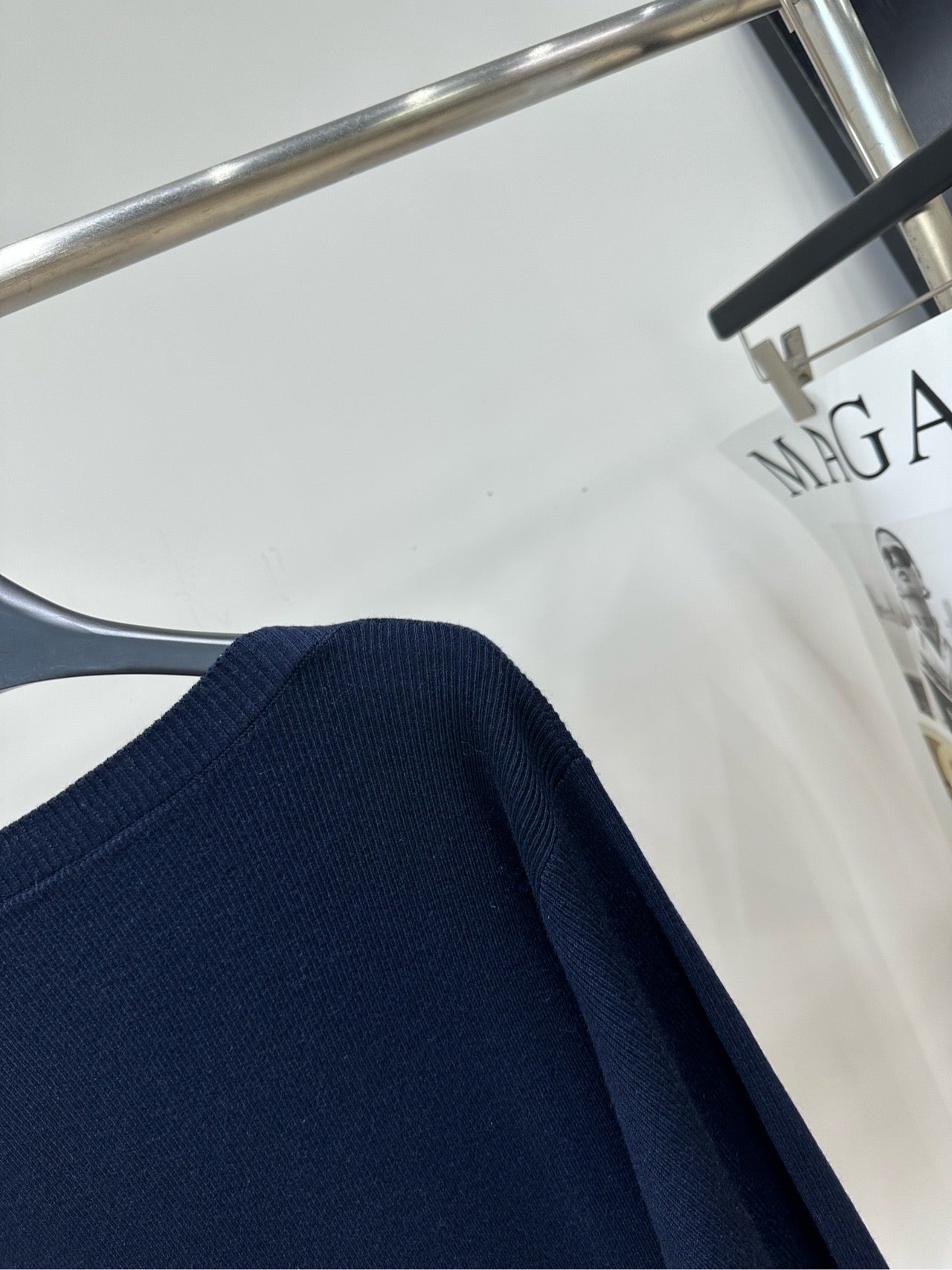 Miu 26s Dark Blue Striped Long-Sleeve T-Shirt Cotton 409872