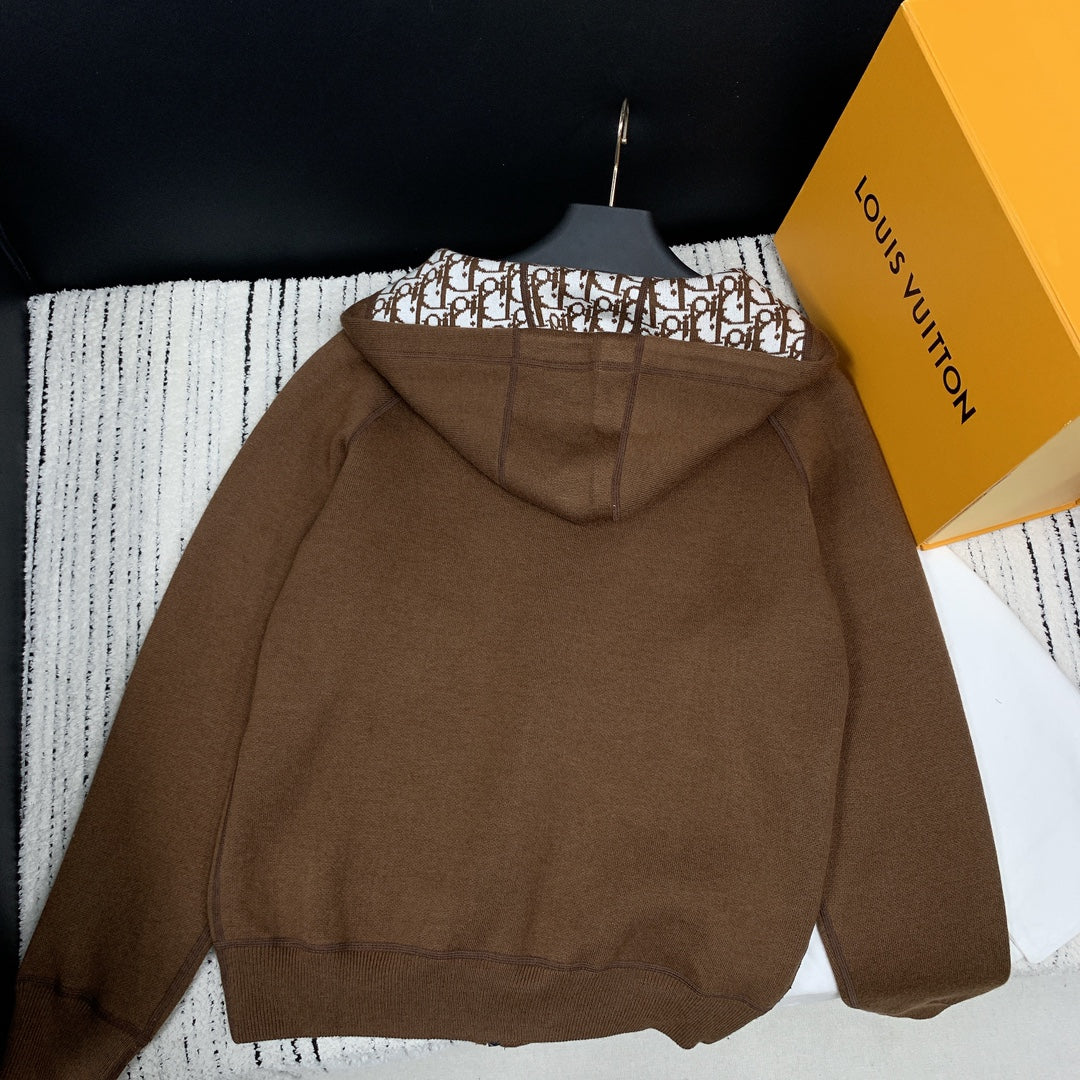 CD 25 Double-Sided Knitted Hooded Jacket 293319