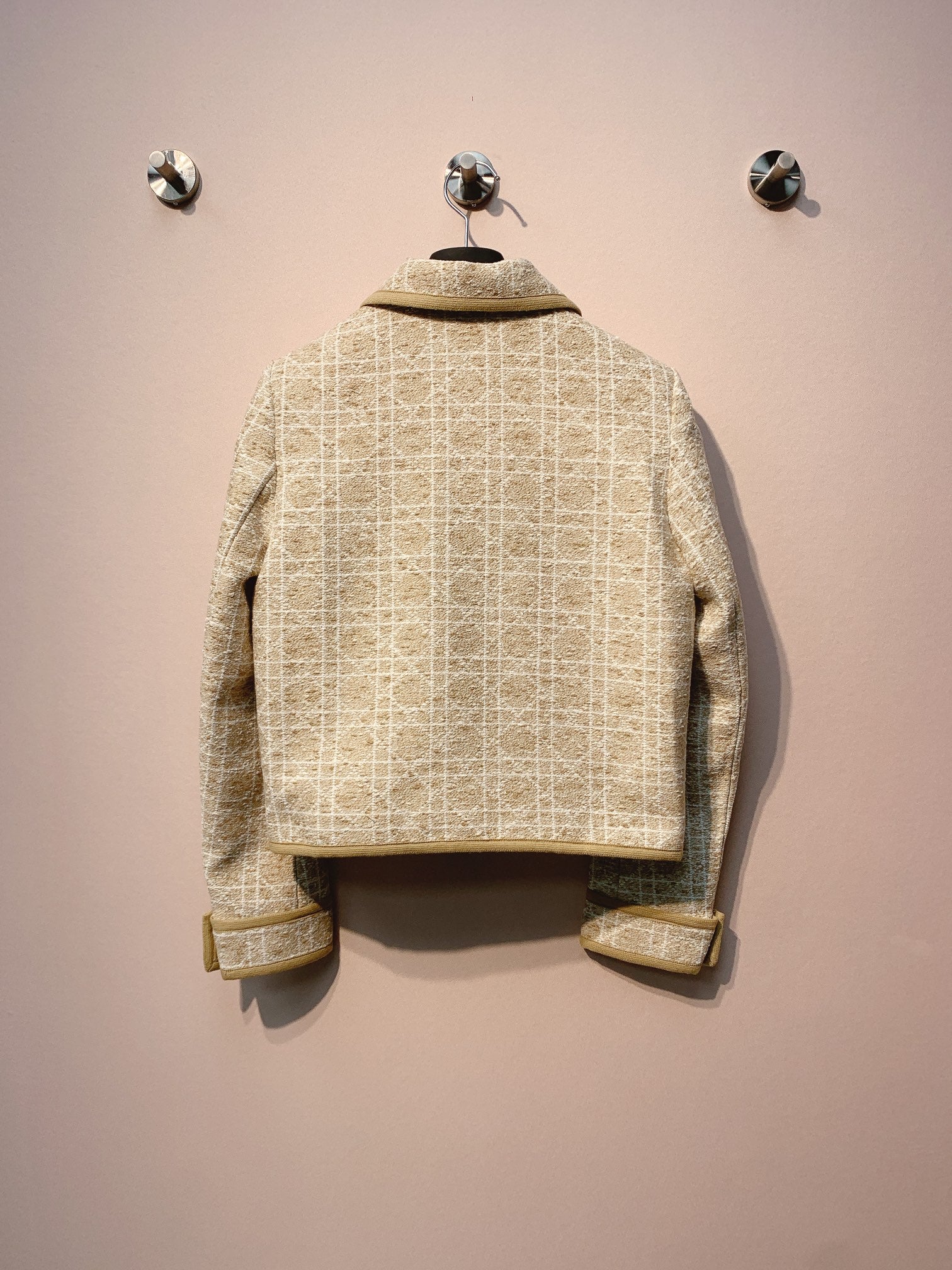 CD 25 Plaid Raglan Jacket Beige Cotton 301535