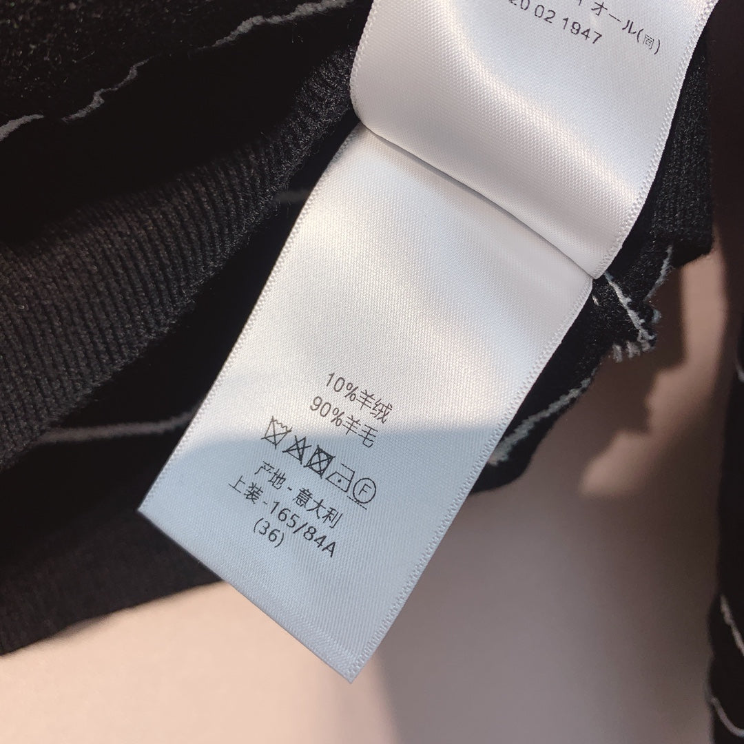 CD 25 Sweater Black And White Wool 301579