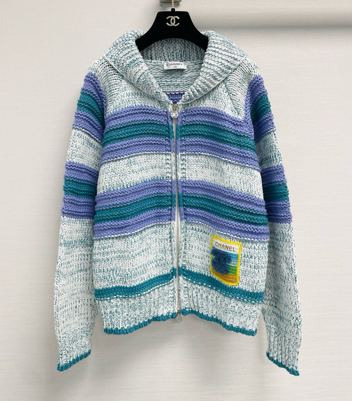 CC 26s Knit Hoodie Blue Purple Cotton Wool 432682