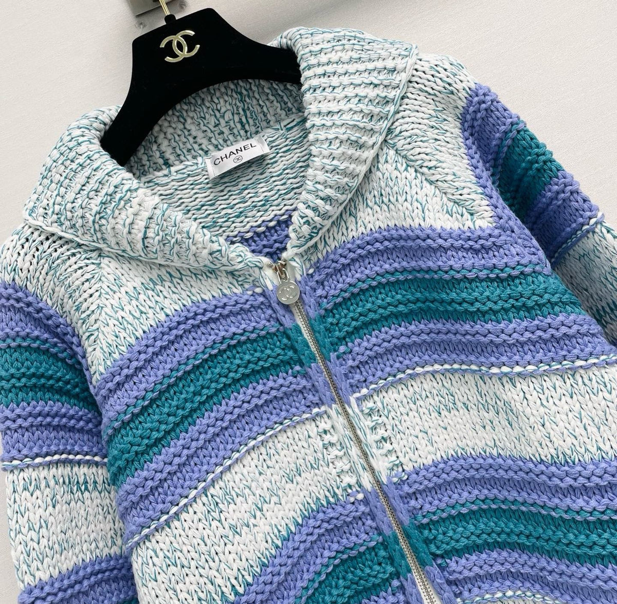 CC 26s Knit Hoodie Blue Purple Cotton Wool 432682