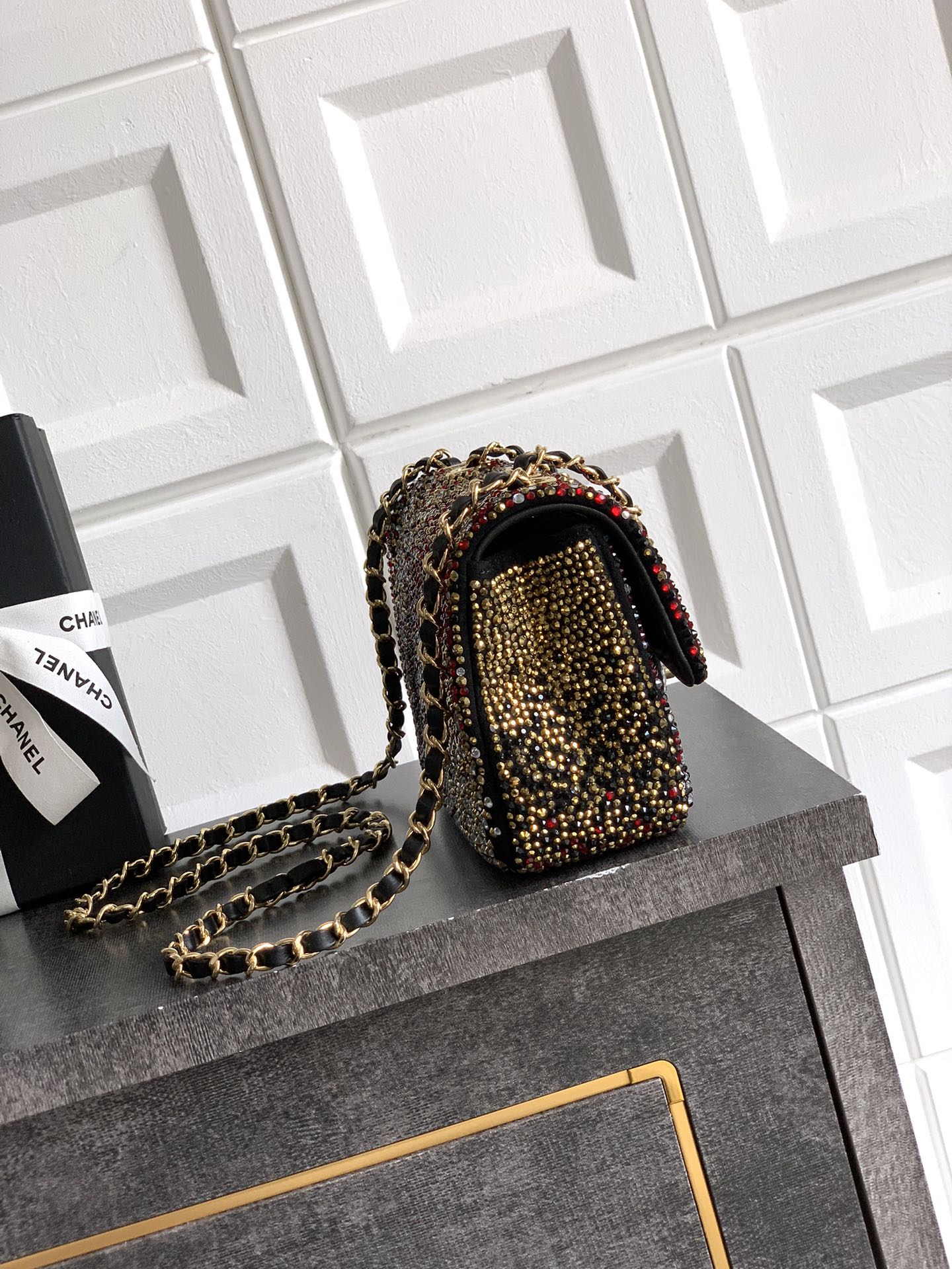 CC Classic Flap Bag 20cm Full Diamond Mutilcolor Calfskin