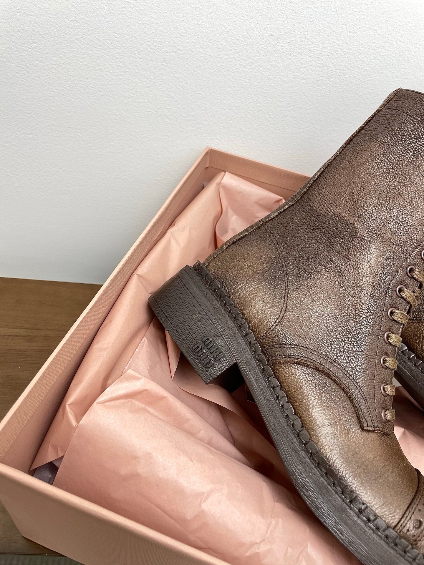 Miumiu 25 Boot Earthy Brown Calfskin 511528