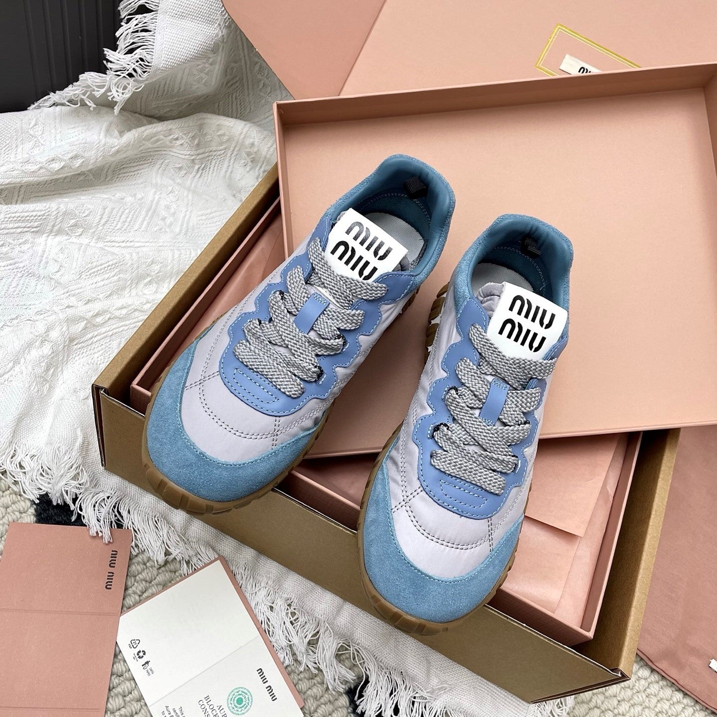 Miu Tyre Sneaker Grey Blue Suede 611342