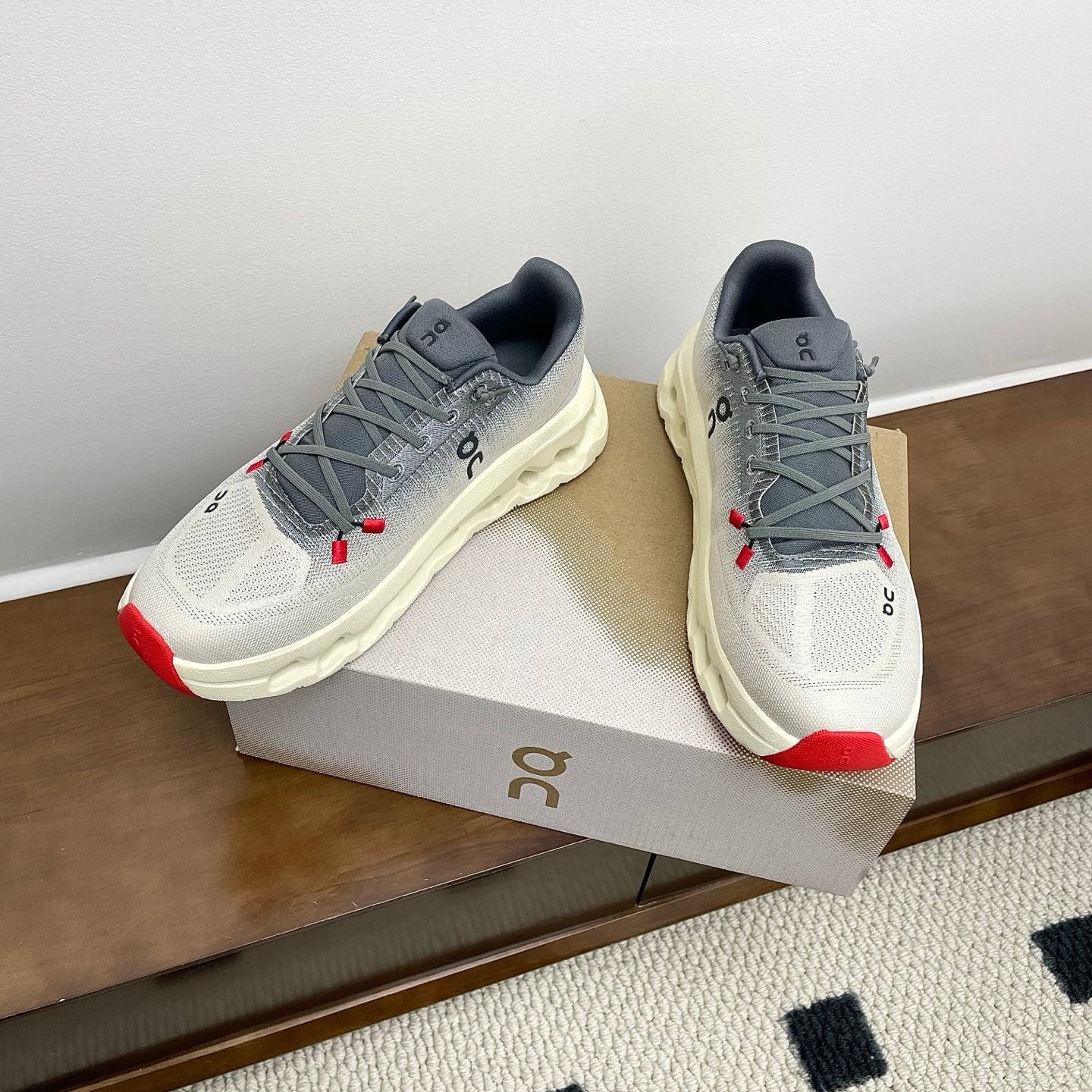 Loewe 26s Cloudtilt Sneaker In Dark Gray And White Recycled Polyester