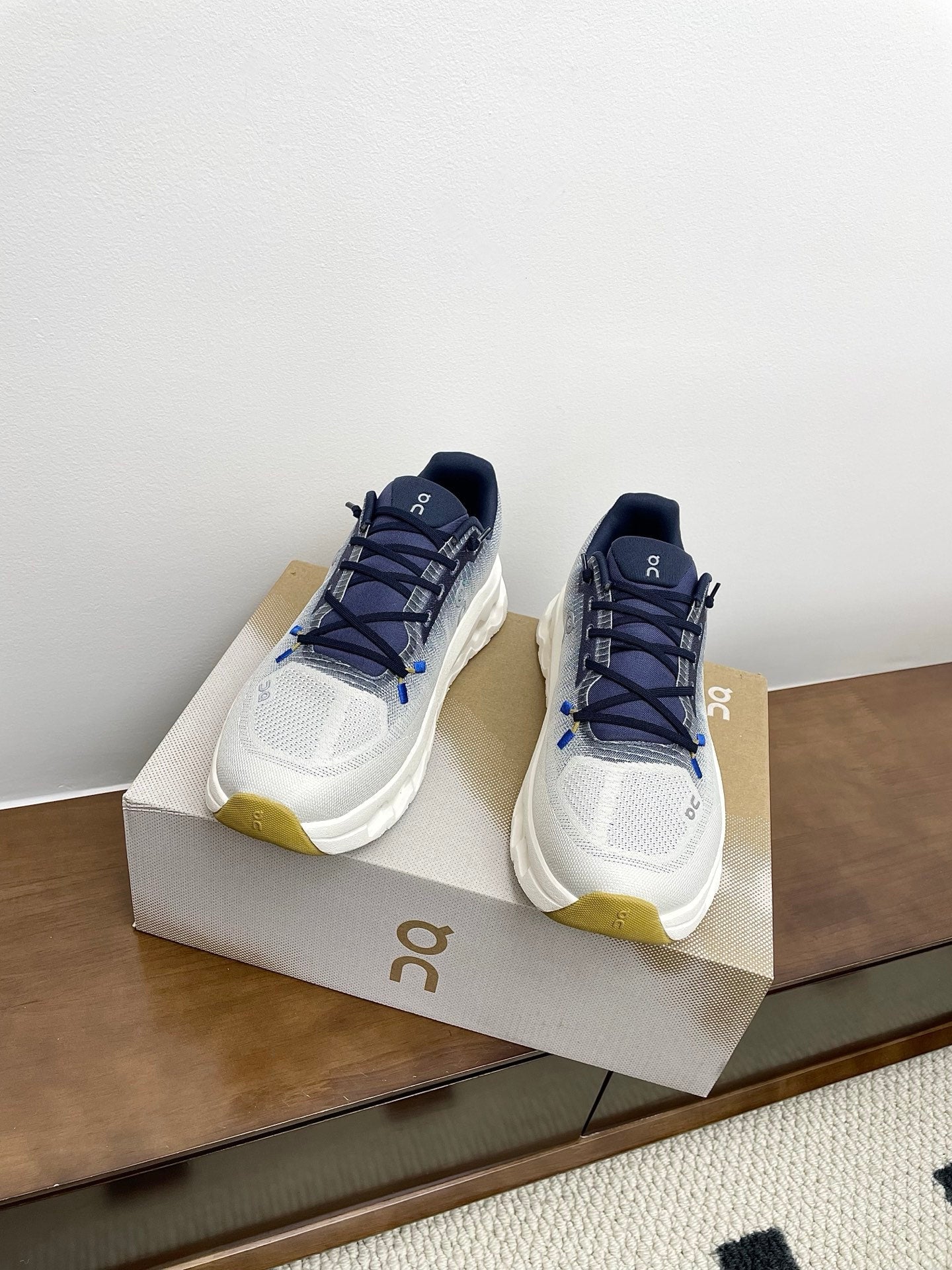 Loewe 26s Cloudtilt Sneaker In Dark Blue Ivory Recycled Polyester