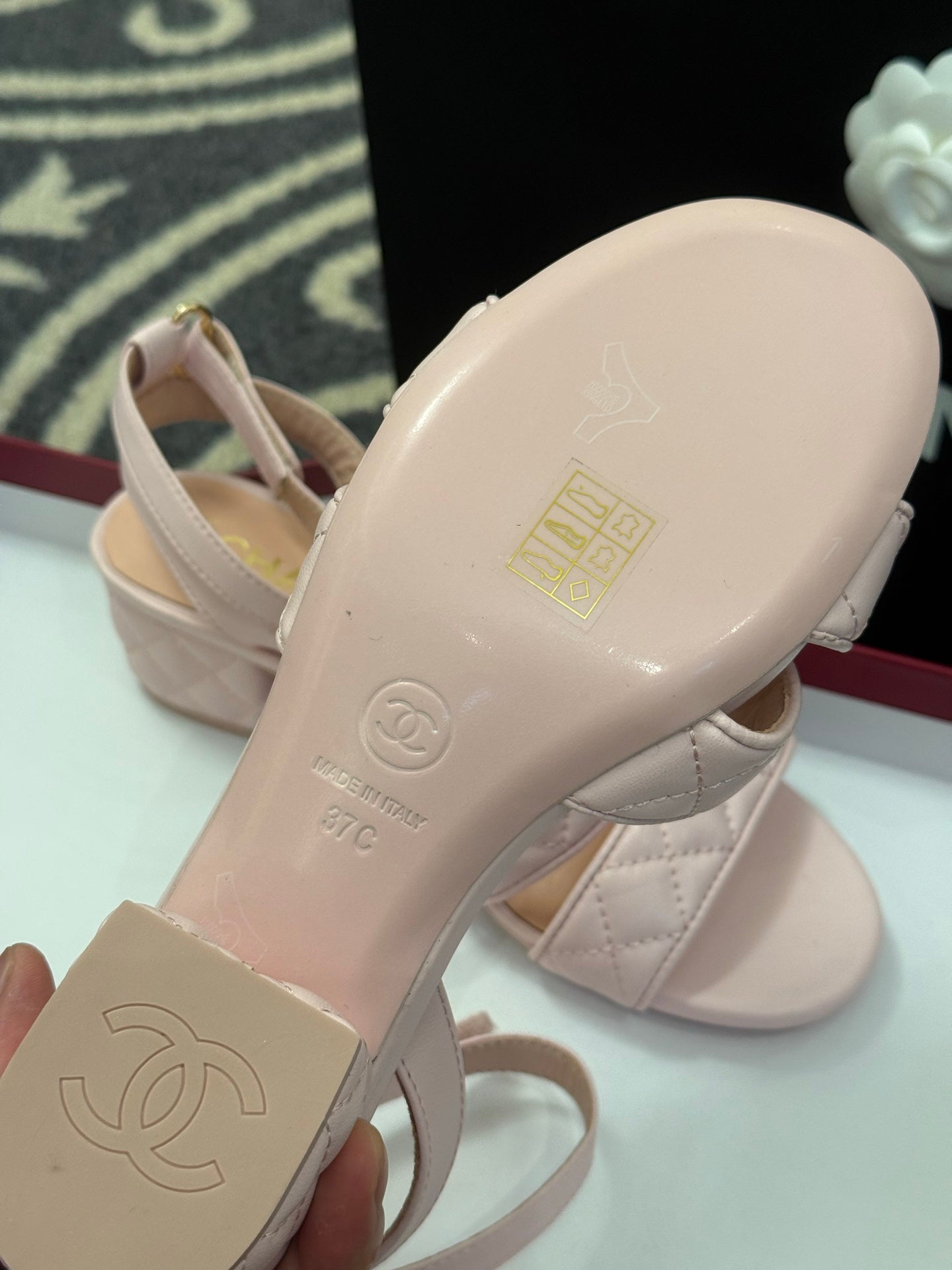 CC 25SS Honey Sandals 5cm Pink Lambskin 319633