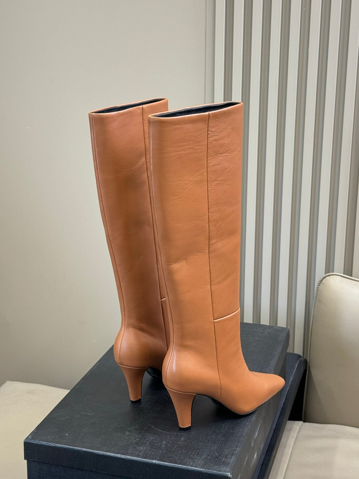 YSL 26s Le Cassandre Boots Beige Smooth Leather 157720