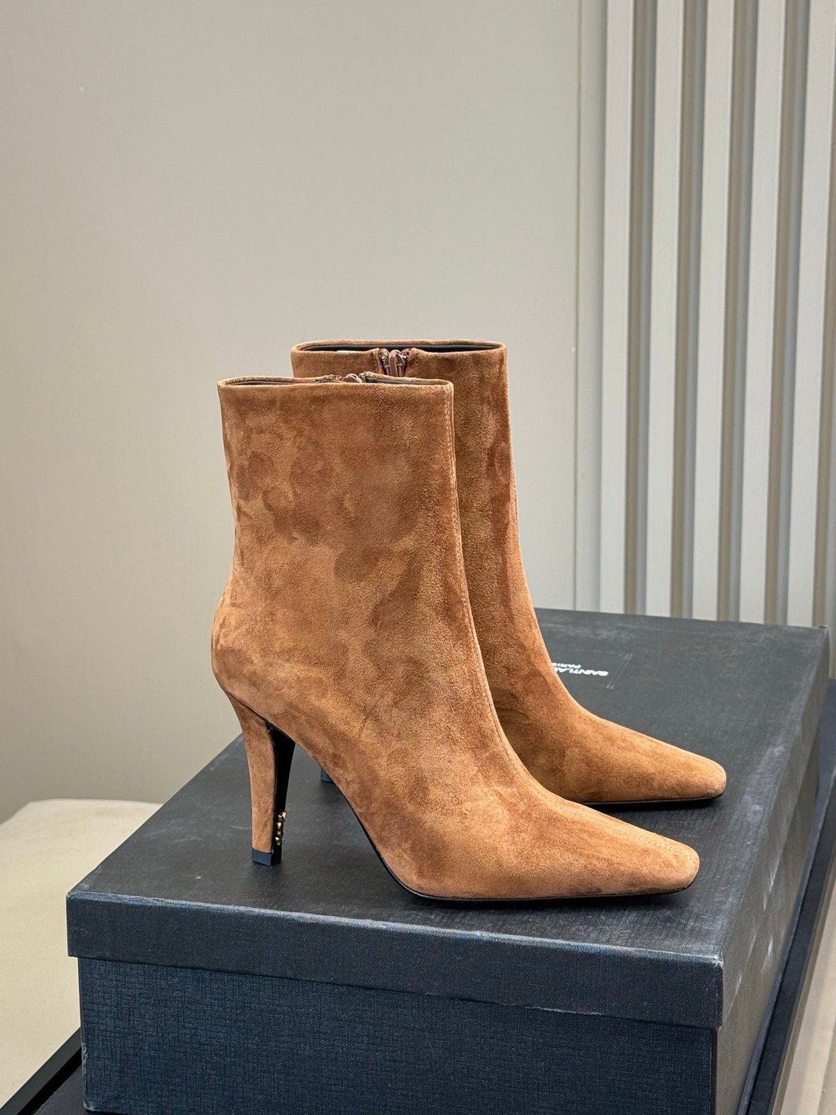 YSL 26s Le Cassandre Boots Tan Suede Leather 157721
