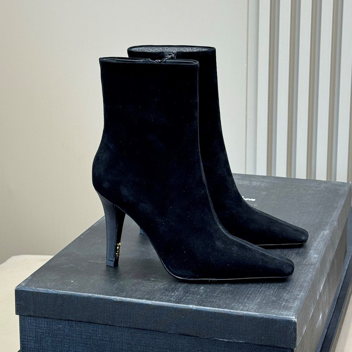 YSL 26s Le Cassandre Boots Black Suede Leather 157723