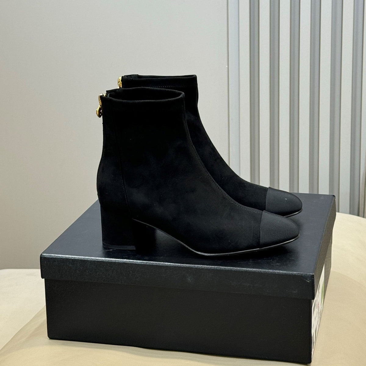 CC 26s Cap-Toe Ankle Boots 5.5cm Black Suede 150317