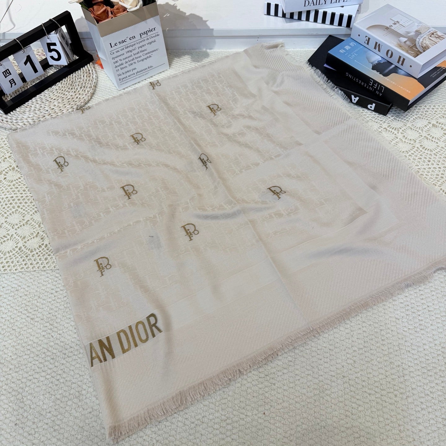 Dior 26s Scarf 140cm In Cashmere Silk 281267