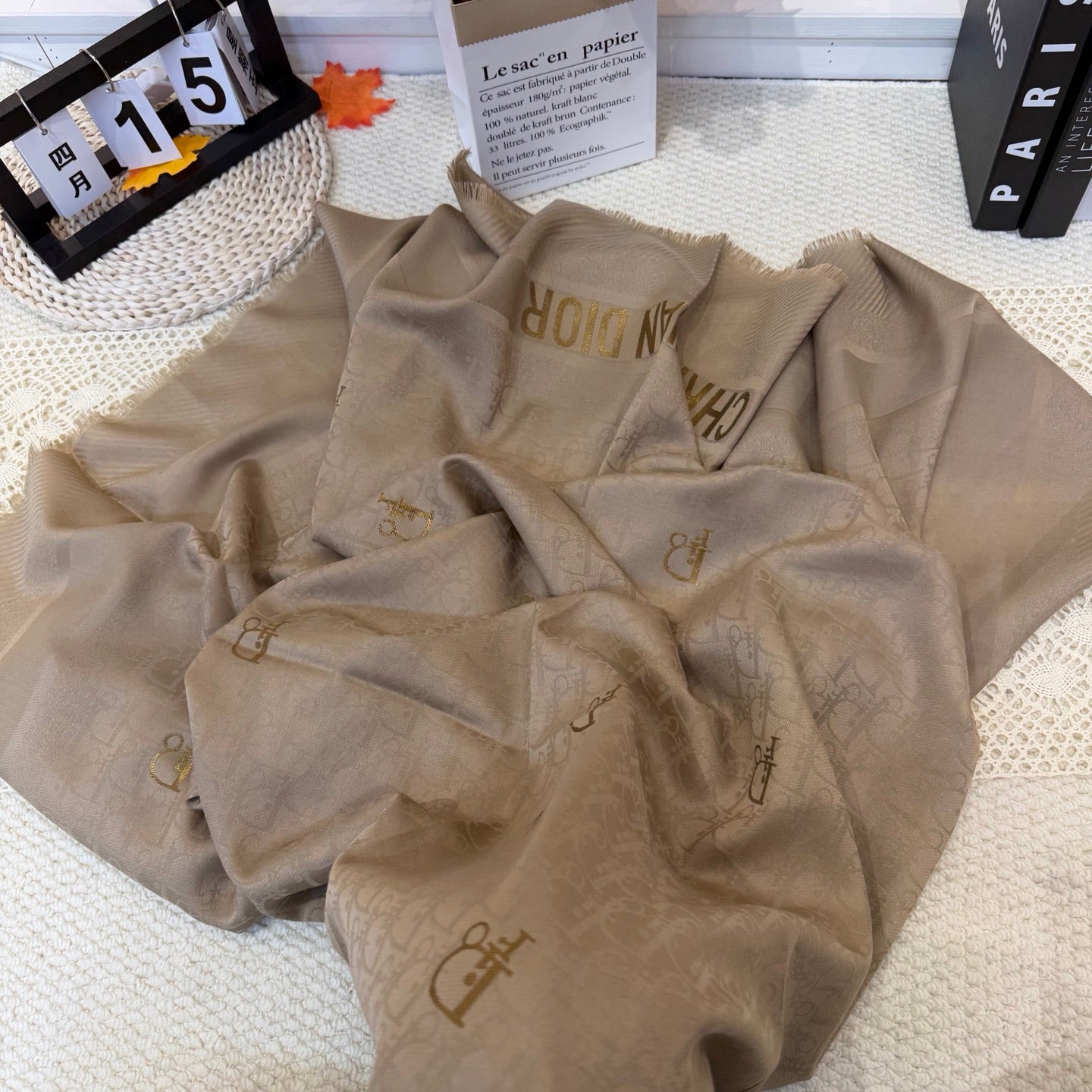 Dior 26s Scarf 140cm In Cashmere Silk 281271