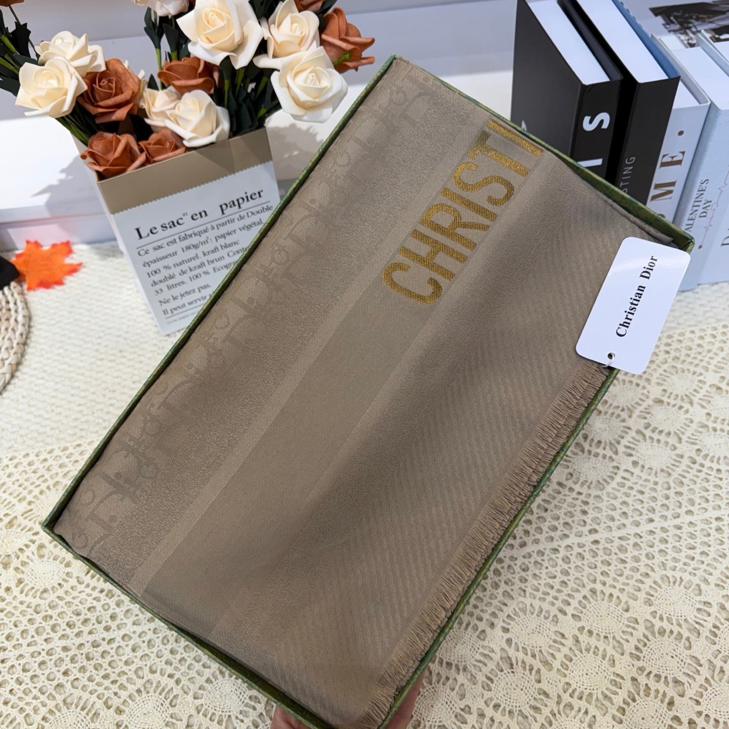 Dior 26s Scarf 140cm In Cashmere Silk 281271