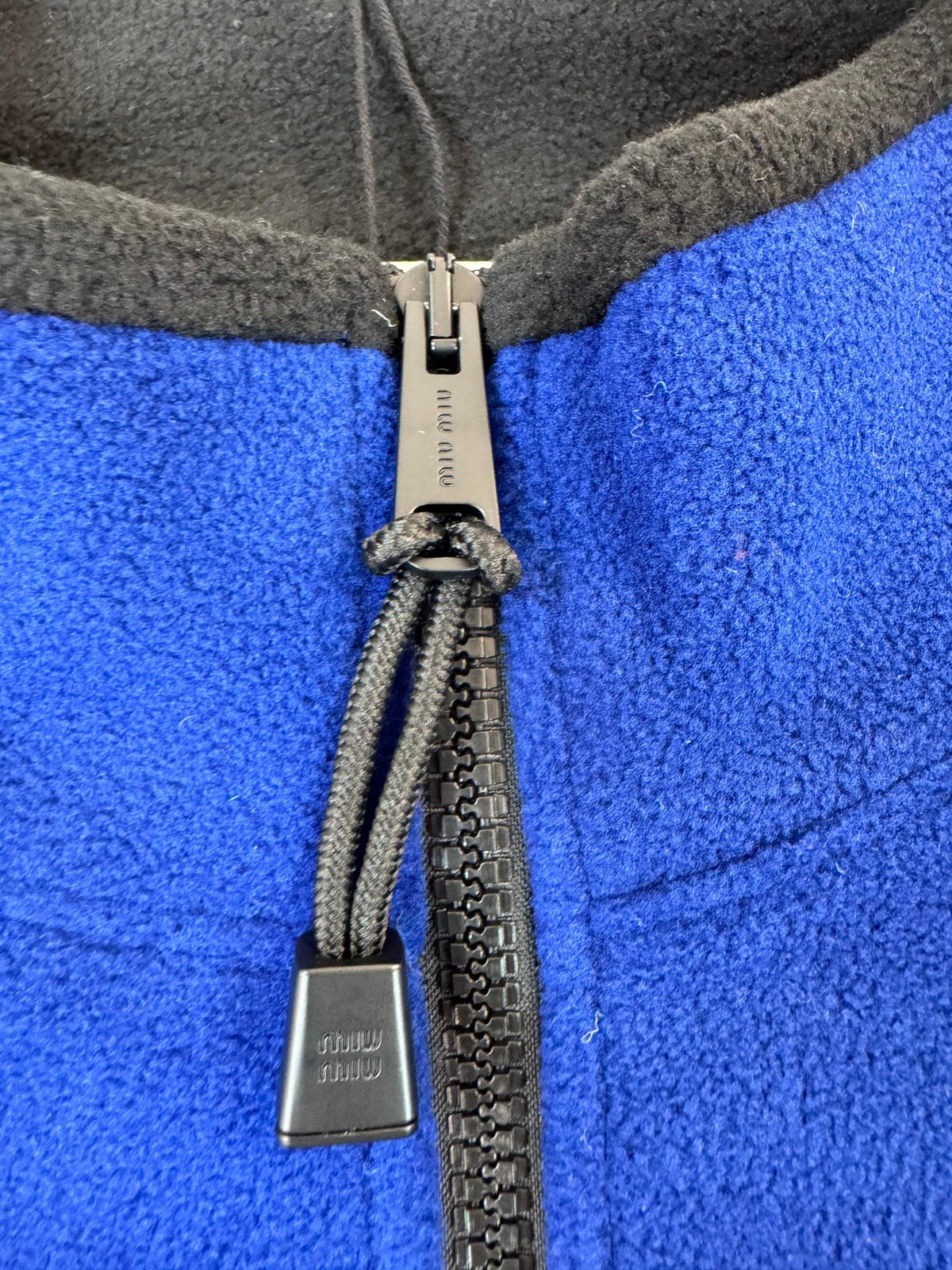 Miu 26s Fleece Jacket Blue Cashmere Cotton 433036