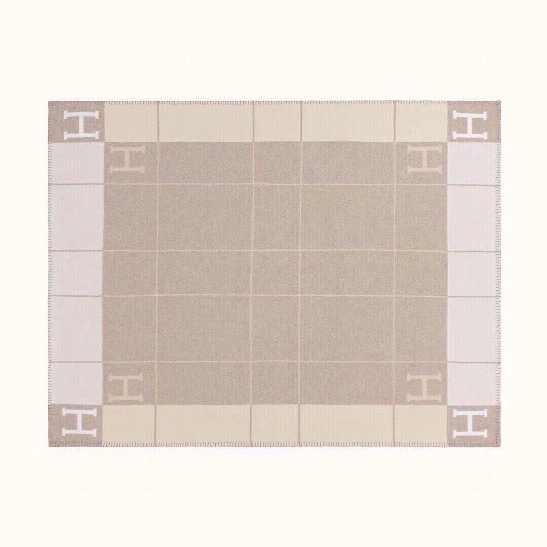 Hermes 26s Avalon Blanket 135x170cm Brown Wool 528113