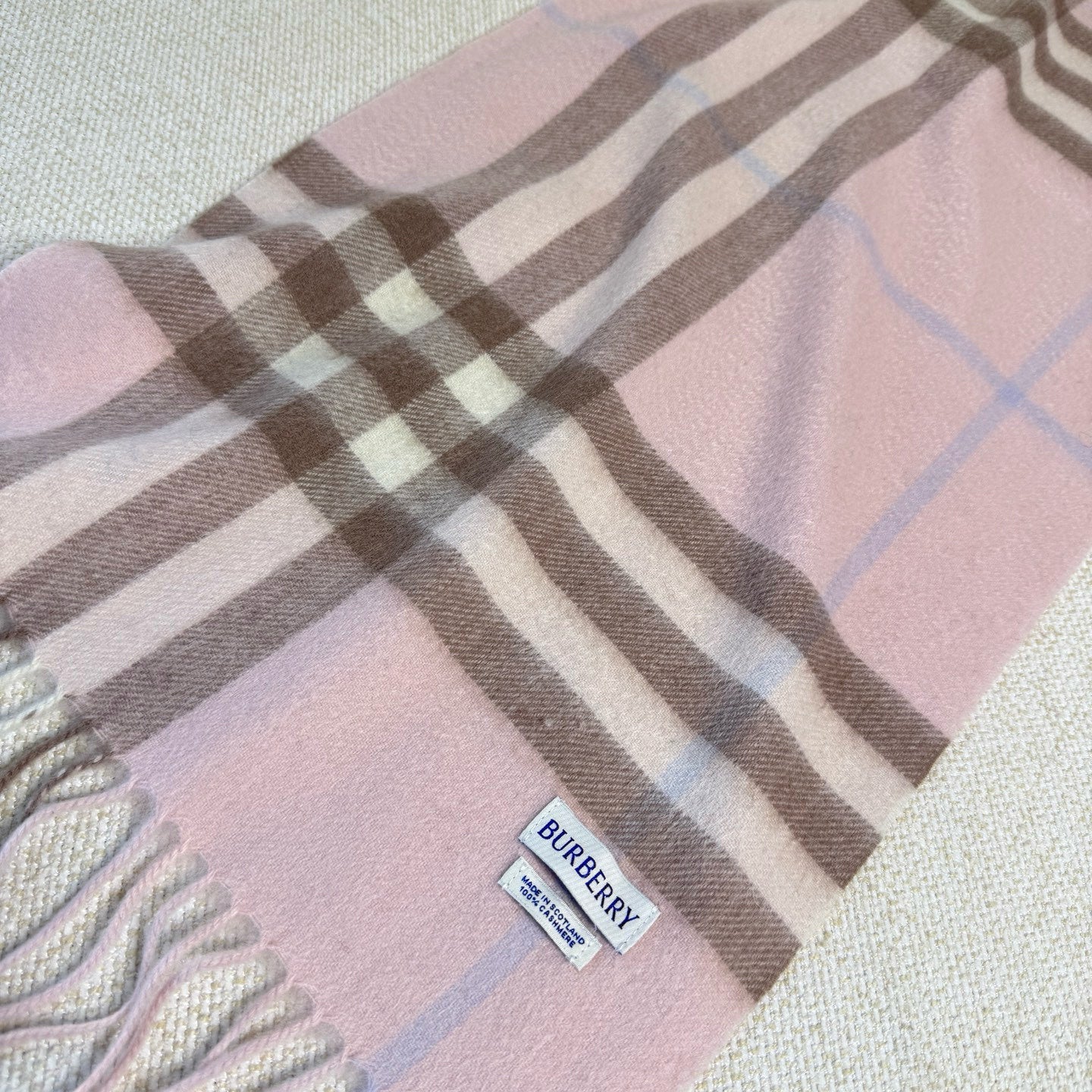 BBR Long Scarf 17CM Pink Brow Cashmere 150388