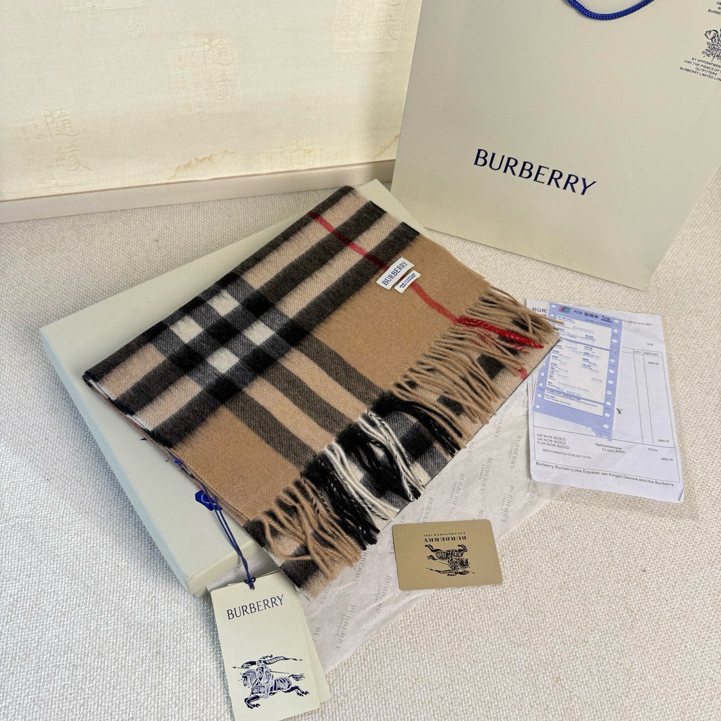BBR Long Scarf 17CM Tan Cashmere 150390